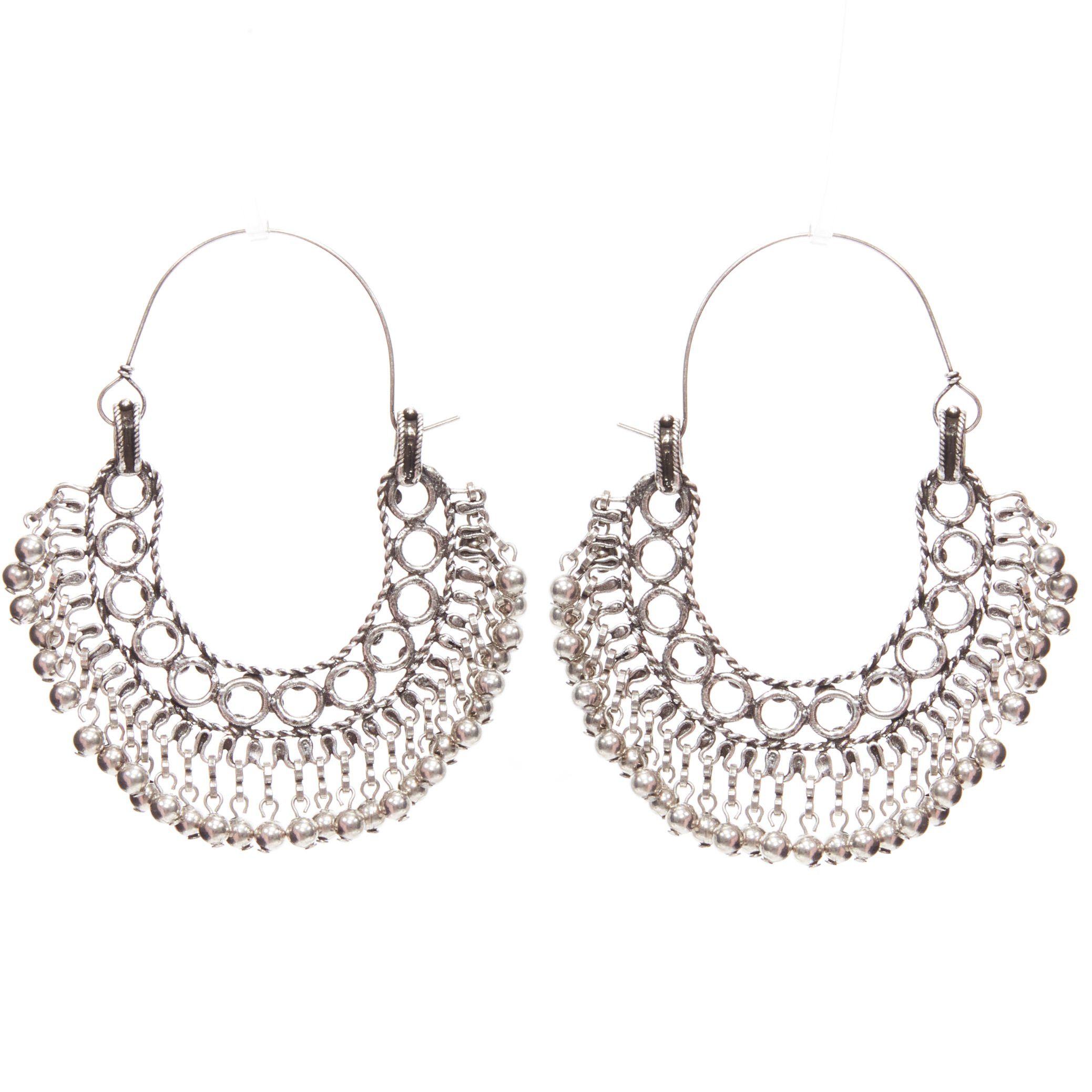 Saint Laurent Paris SAINT LAURENT Hedi Slimane Runway Marrakech Folk ball charm bohemian metal hoop earring Pair Size ONE SIZE - 3 Thumbnail
