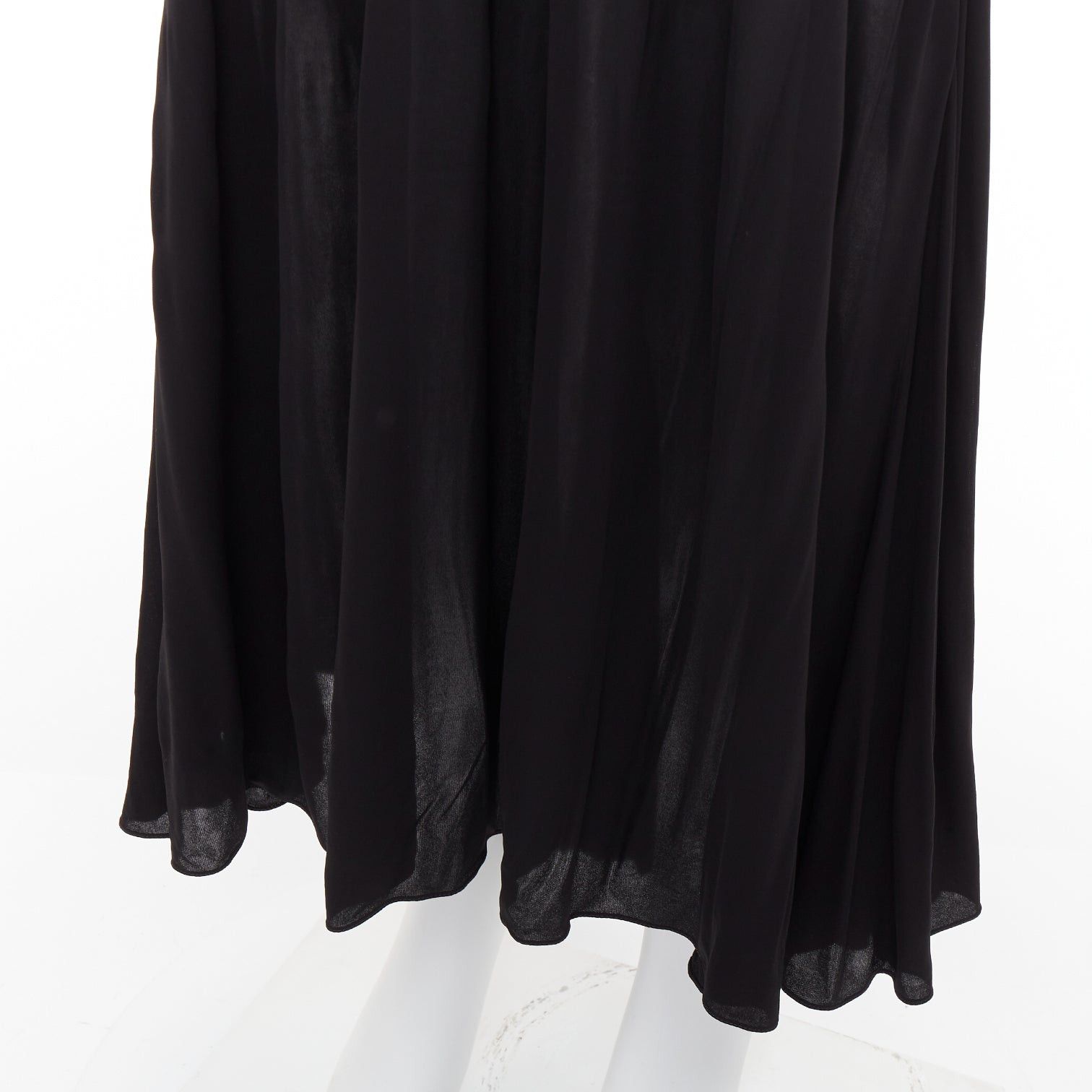 Saint Laurent Paris SAINT LAURENT 2022 black cut out gathered off shoulder open back midi dress FR38 S Size M / US 6-8 / IT 42-44 - 8 Thumbnail