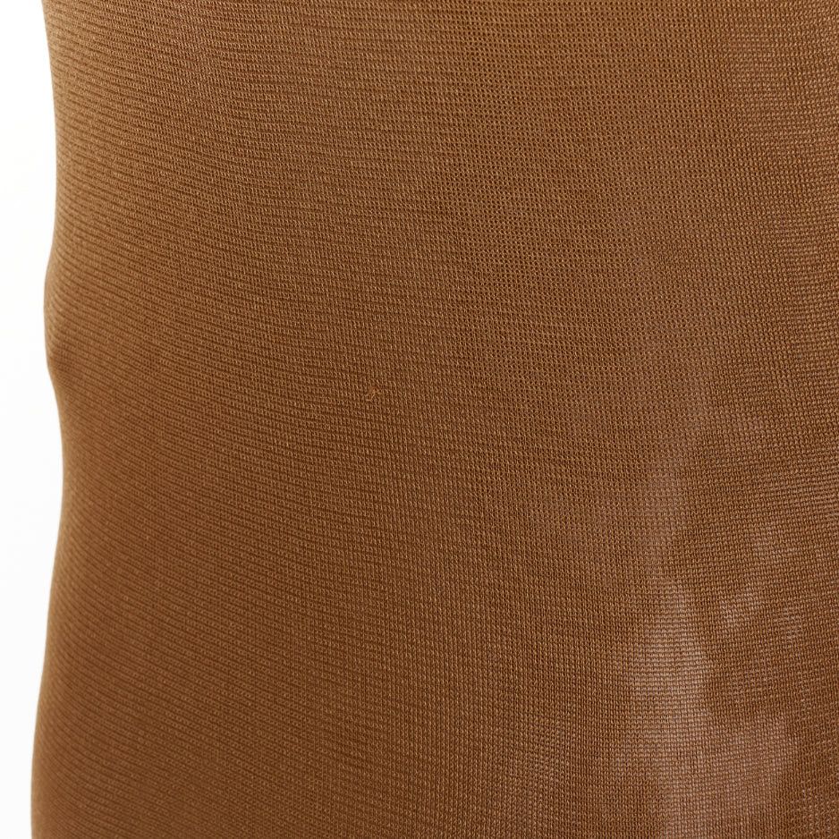 Saint Laurent Paris SAINT LAURENT 2022 brown slinky scoop neck sheer knit maxi dress XS Size XS / US 0-2 / IT 36-38 - 7 Thumbnail