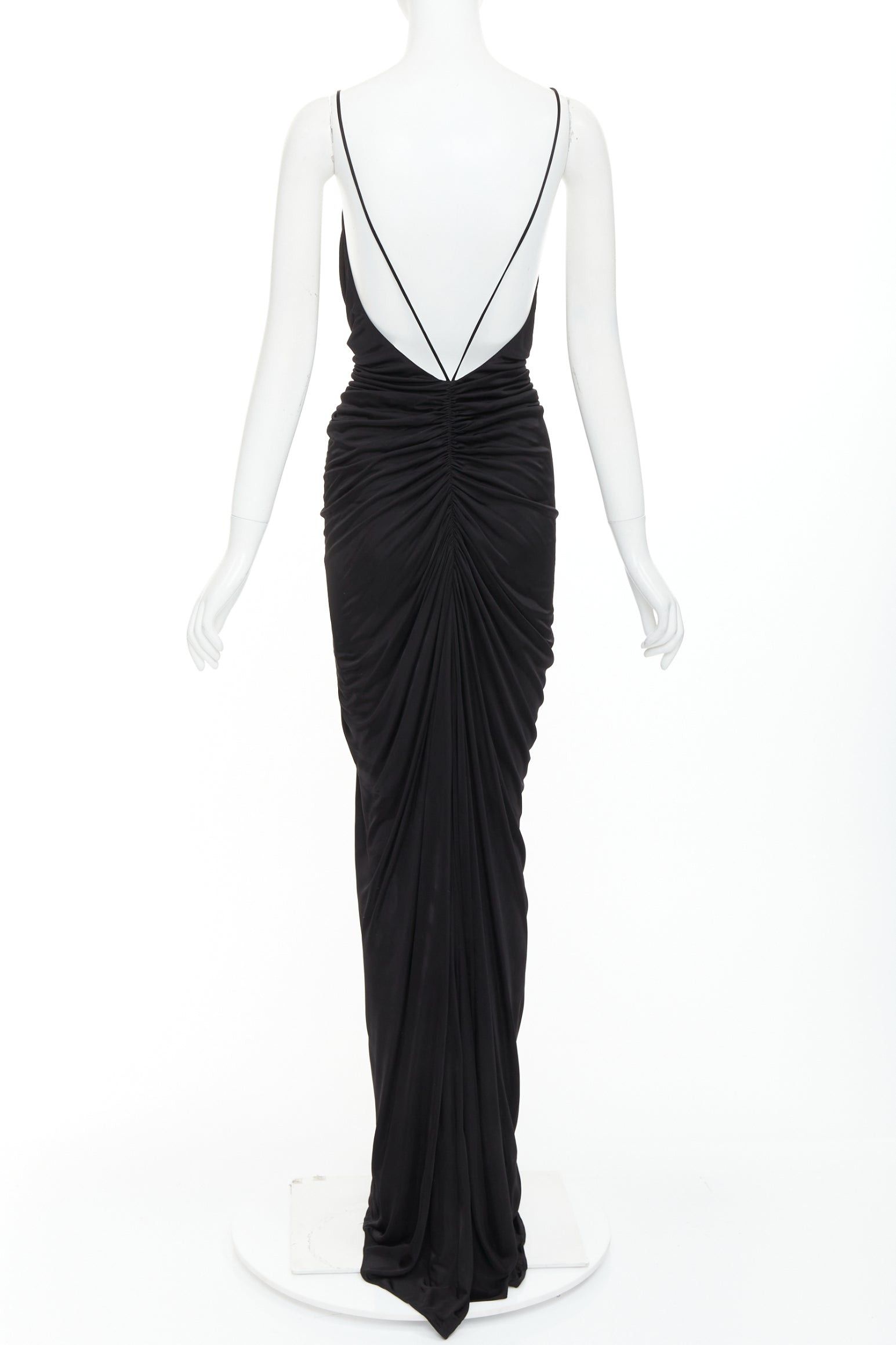 Saint Laurent Paris rare SAINT LAURENT 2022 Runway purple Wild Rose applique ruched plunge dress gown XS Size S / US 4 / IT 40 - 5 Thumbnail