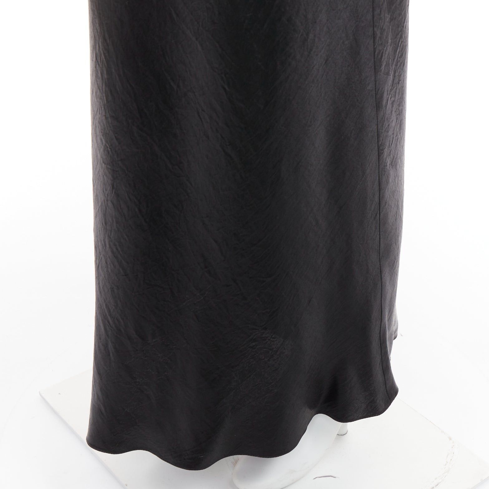 Saint Laurent Paris SAINT LAURENT 2023 Runway black iridescent satin plunge neck cowl open back dress gown FR40 L Size M / US 6-8 / IT 42-44 - 9 Thumbnail