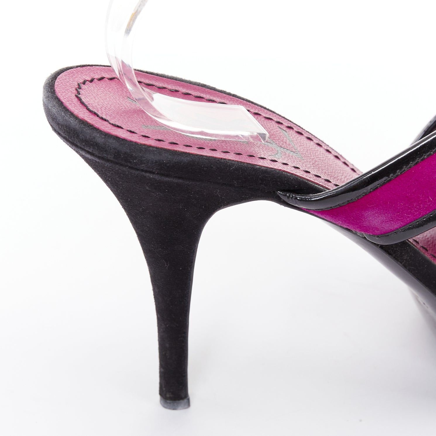 Saint Laurent Paris YVES SAINT LAURENT Vintage purple suede black platform slip on mules sandals EU40 Size US 10 / IT 40 - 9 Thumbnail