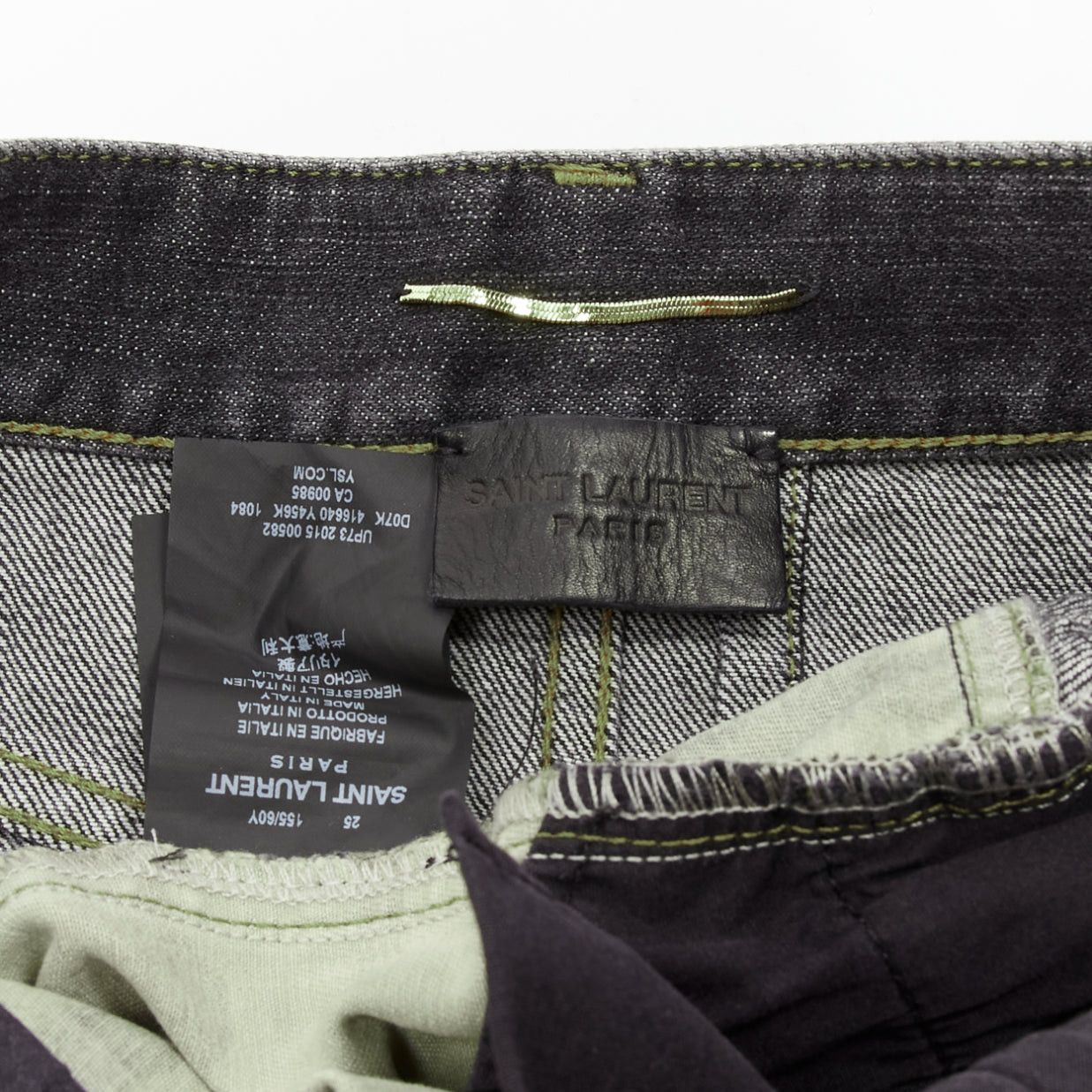Saint Laurent Paris SAINT LAURENT 2015 green camo blue denim star studded mini skirt 25" Size 26" / US 2 / IT 38 - 8 Thumbnail