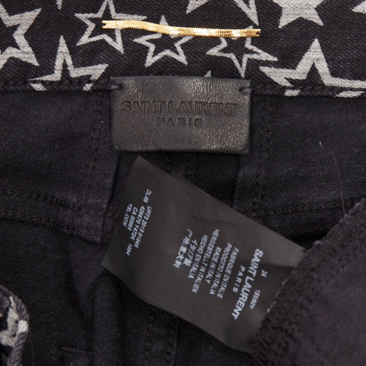 Saint Laurent Paris SAINT LAURENT 2015 black grey star print cotton denim mini hot shorts 24" Size 26" / US 2 / IT 38 - 8 Thumbnail