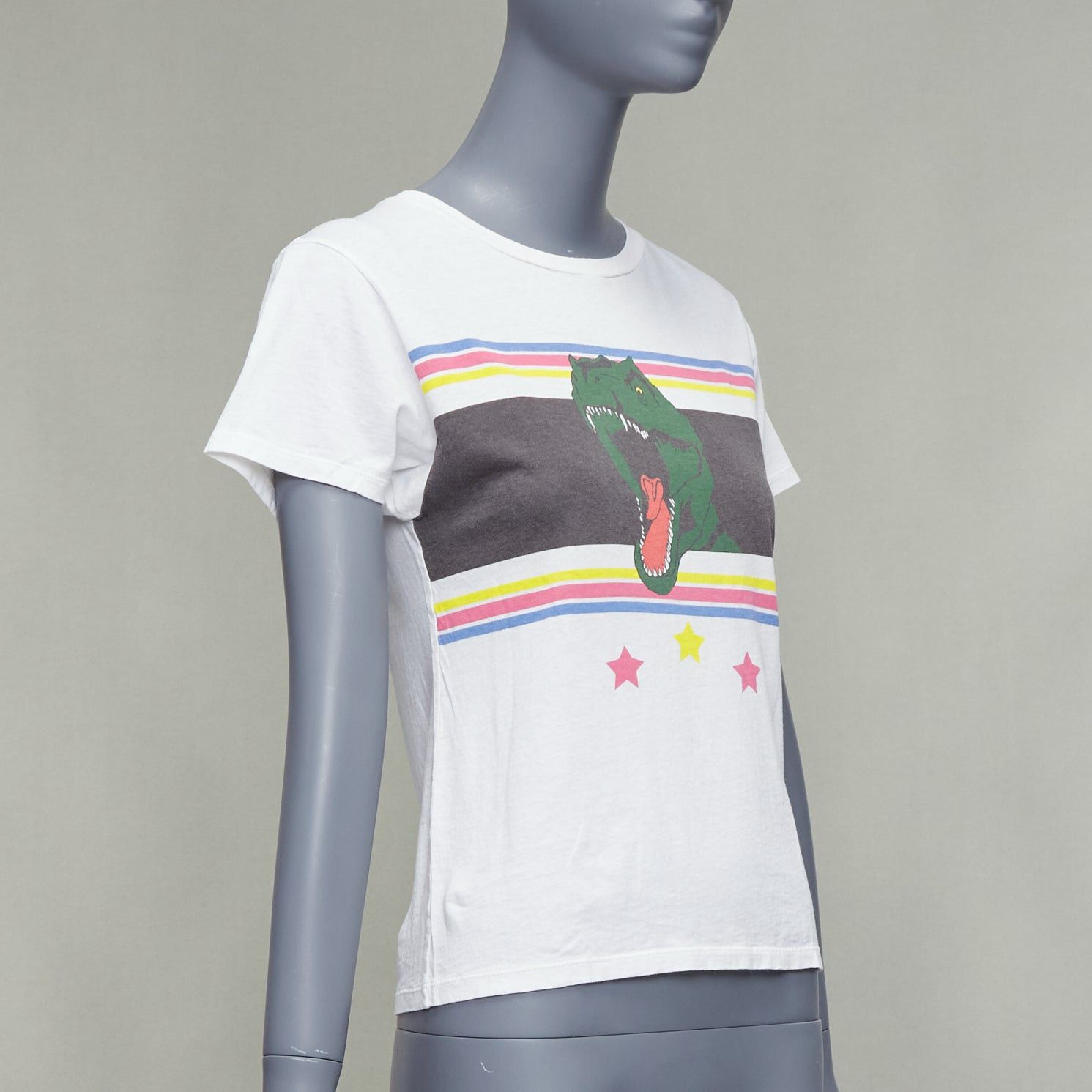Saint Laurent Paris SAINT LAURENT 2016 T Rex Dino vintage washed print white tshirt XS Size S / US 4 / IT 40 - 3 Thumbnail