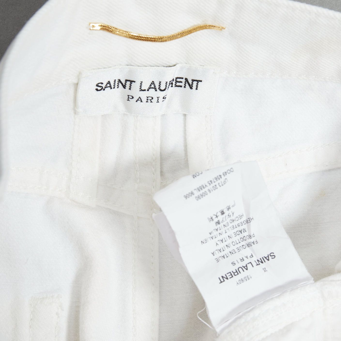 Saint Laurent Paris SAINT LAURENT 2016 white cotton cut off frayed jean denim shorts 25" Size 25" / US 0 / IT 36 - 6 Thumbnail