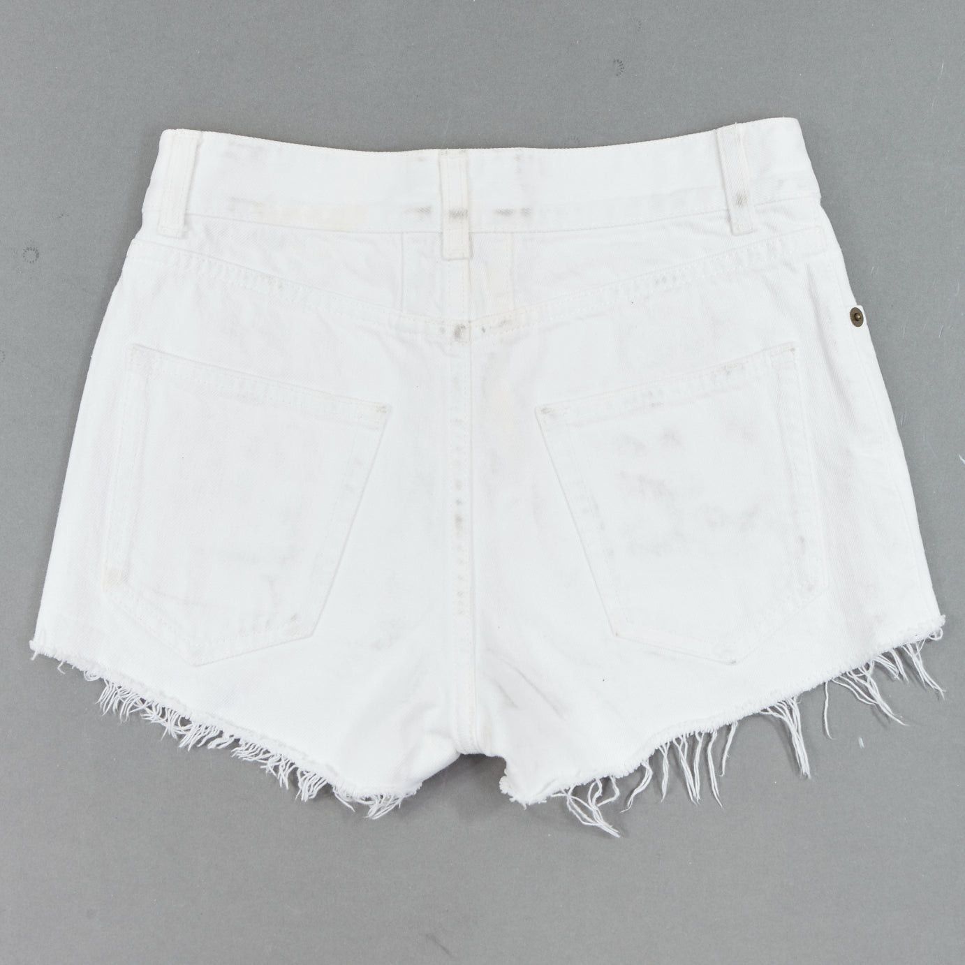 Saint Laurent Paris SAINT LAURENT 2016 white cotton cut off frayed jean denim shorts 25" Size 25" / US 0 / IT 36 - 3 Thumbnail