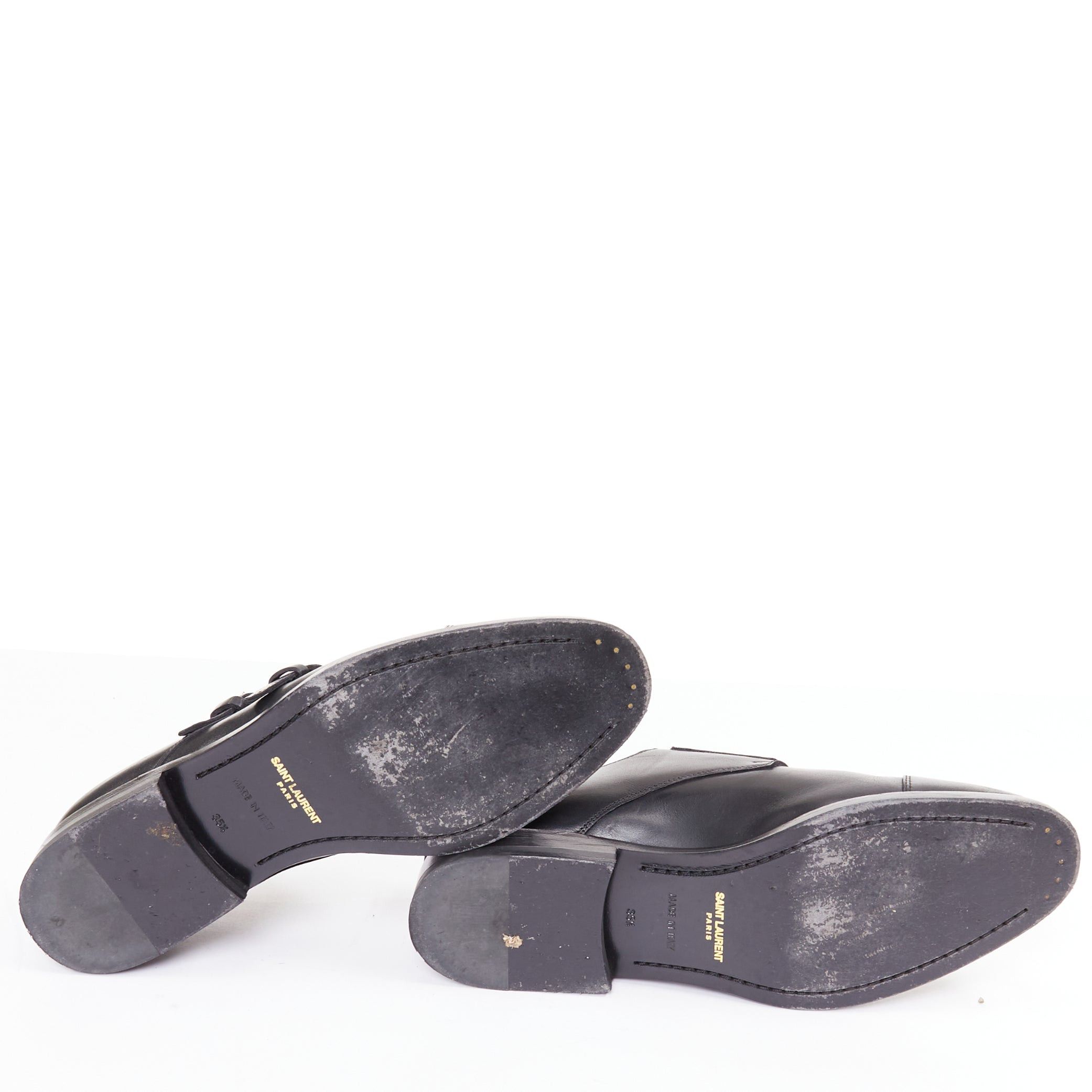 Saint Laurent Paris SAINT LAURENT black leather silver buckle double monk strap oxford shoes EU35.5 Size US 5.5 / IT 35.5 - 11 Thumbnail