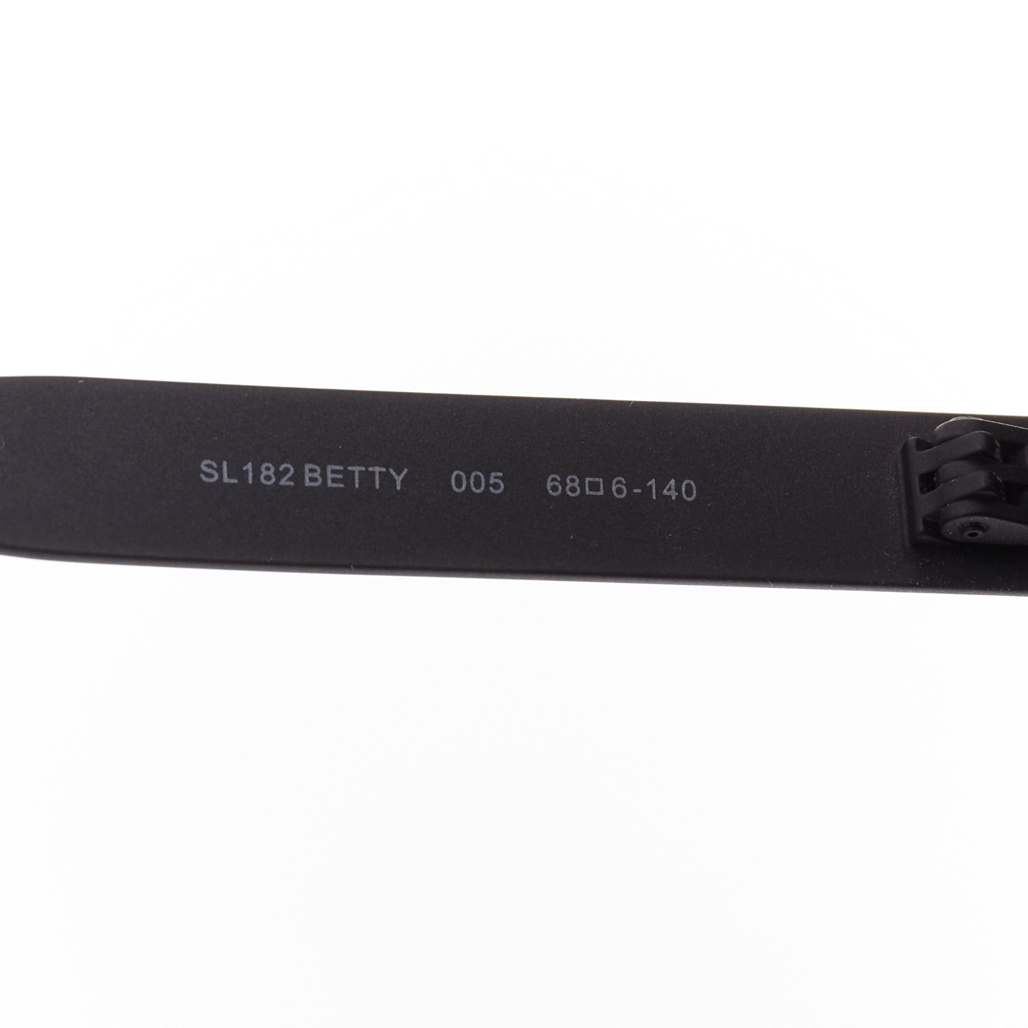 Saint Laurent Paris SAINT LAURENT SL182 Betty black matte surface rectangular shield sunglasses Size ONE SIZE - 9 Thumbnail