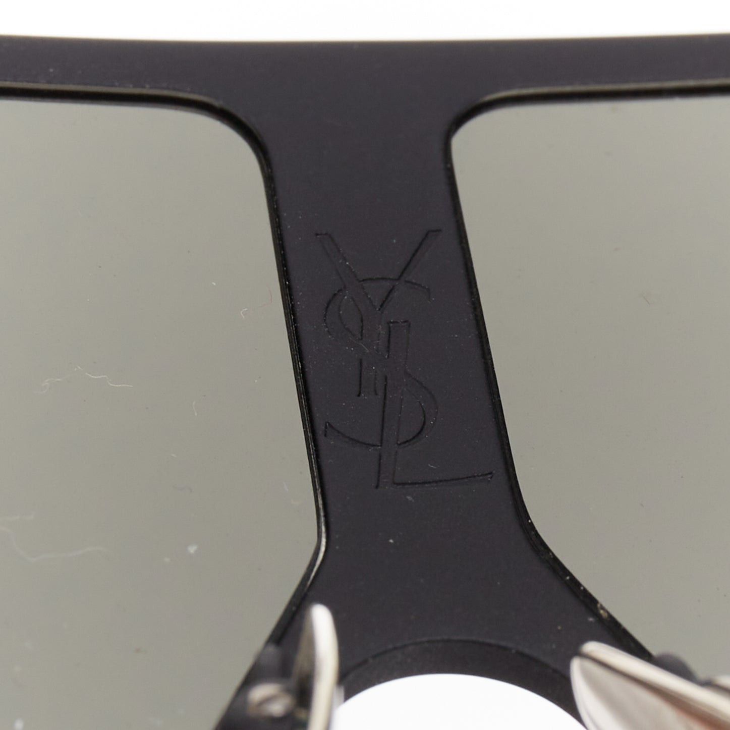 Saint Laurent Paris SAINT LAURENT SL182 Betty black matte surface rectangular shield sunglasses Size ONE SIZE - 10 Thumbnail