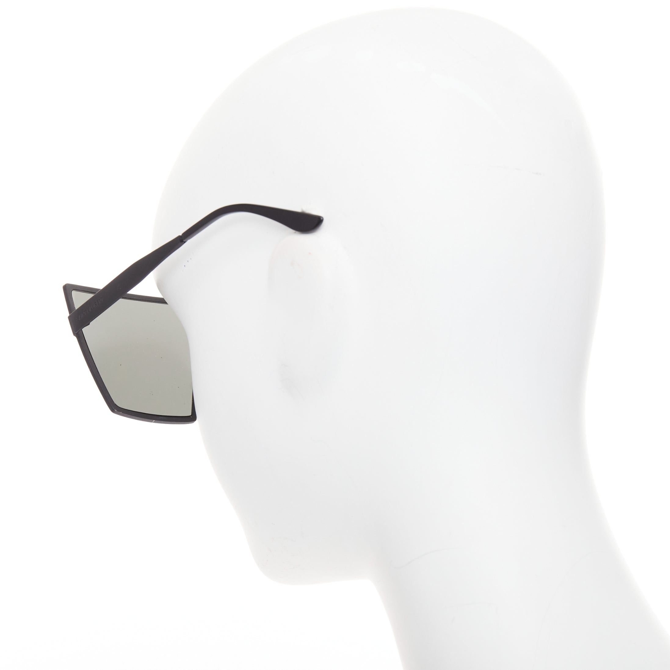 Saint Laurent Paris SAINT LAURENT SL182 Betty black matte surface rectangular shield sunglasses Size ONE SIZE - 4 Thumbnail