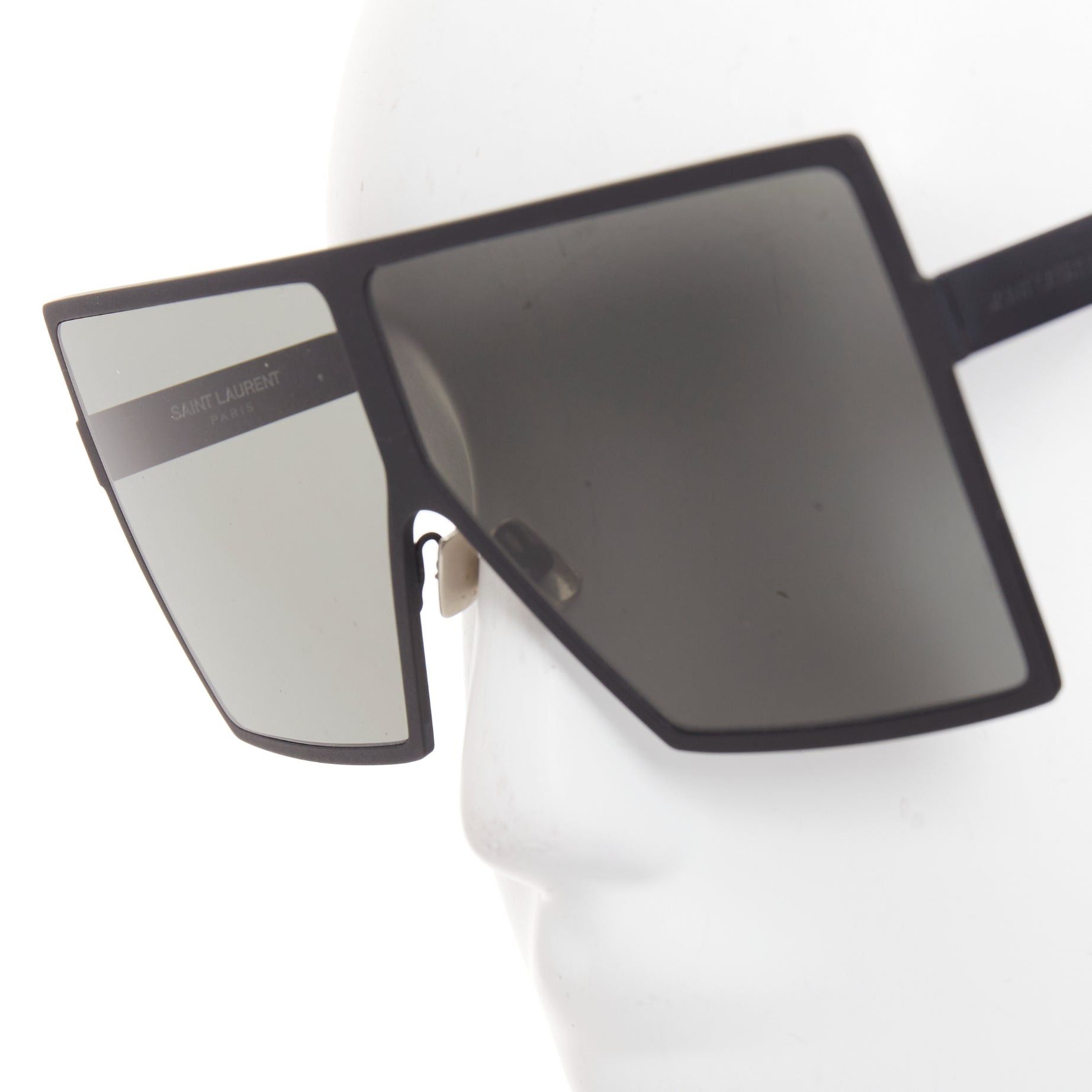 Saint Laurent Paris SAINT LAURENT SL182 Betty black matte surface rectangular shield sunglasses Size ONE SIZE - 5 Thumbnail