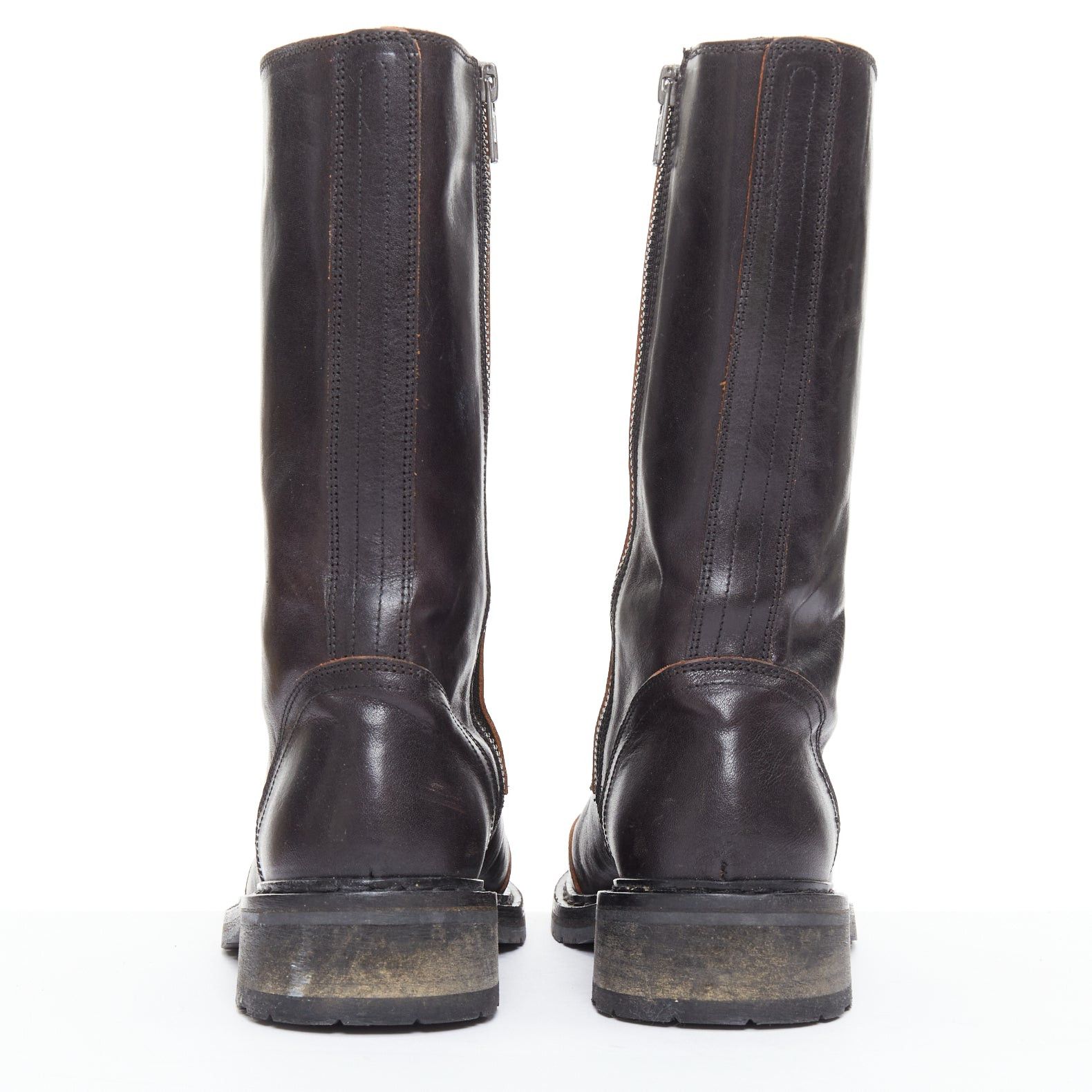 Ann Demeulemeester rare ANN DEMEULEMEESTER black leather snap button panels tall combat boots EU36 Size US 6 / IT 36 - 5 Thumbnail