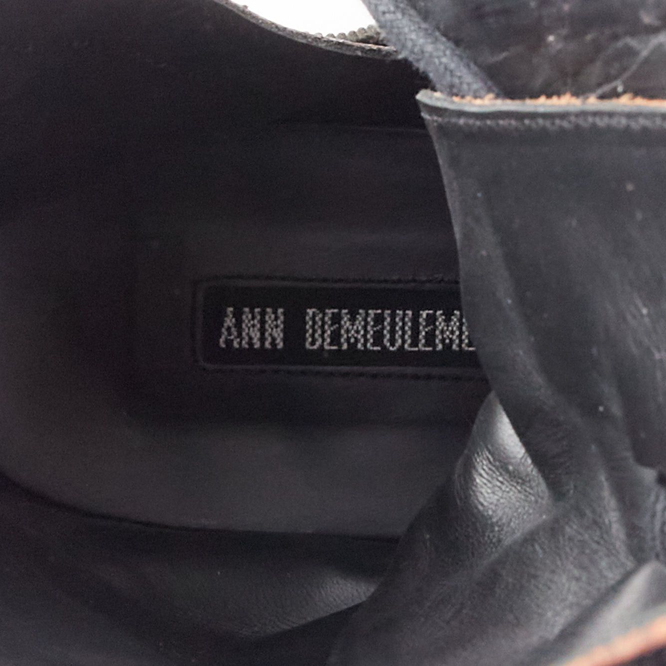 Ann Demeulemeester rare ANN DEMEULEMEESTER black leather snap button panels tall combat boots EU36 Size US 6 / IT 36 - 9 Thumbnail