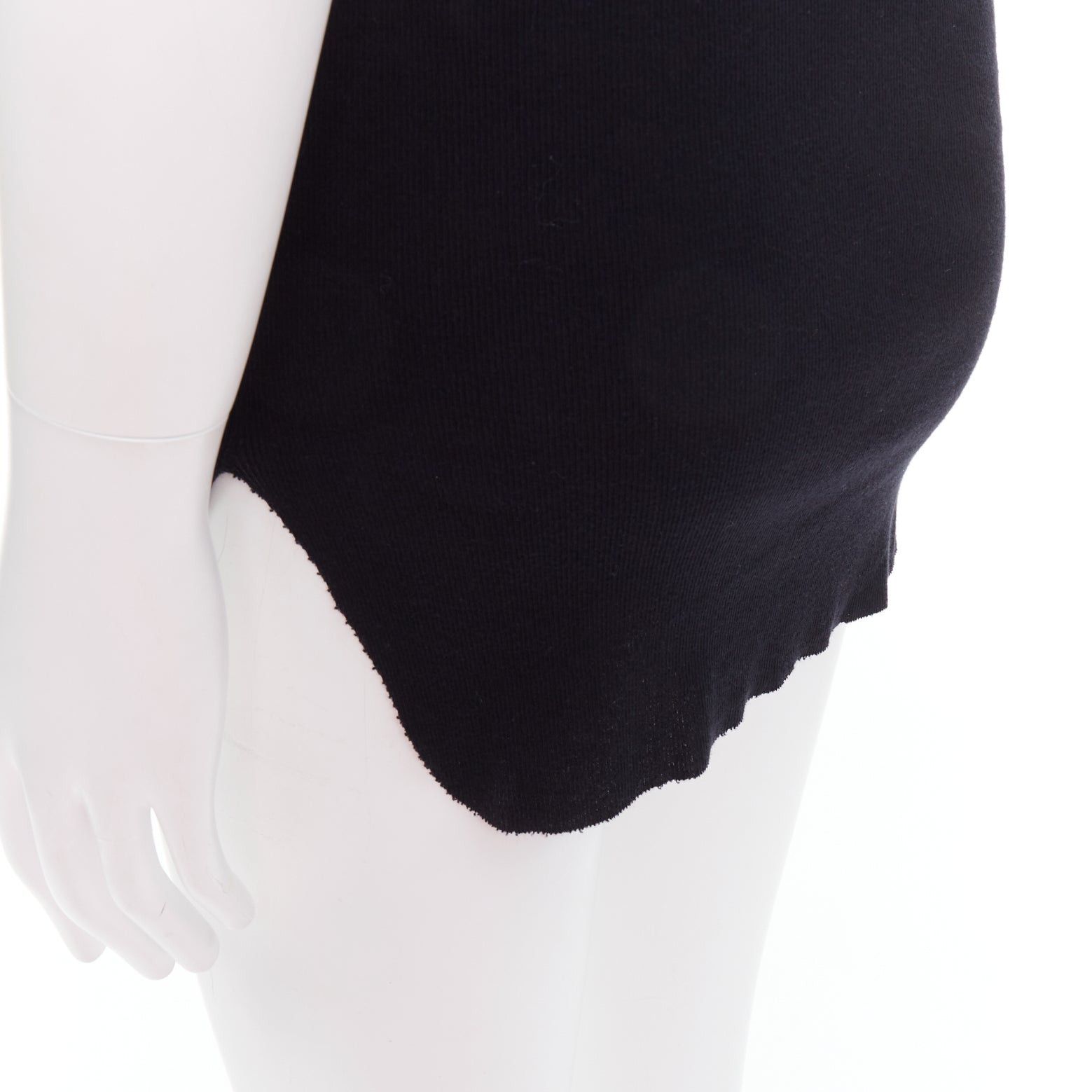Ann Demeulemeester ANN DEMEULEMEESTER black cotton ribbed hi low hem scoop neck tank top M Size US M / EU 48-50 / 2 - 2 Thumbnail