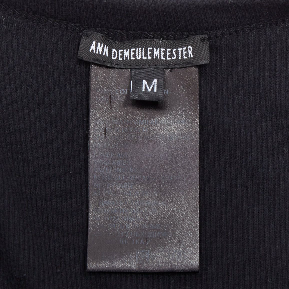 Ann Demeulemeester ANN DEMEULEMEESTER black cotton ribbed hi low hem scoop neck tank top M Size US M / EU 48-50 / 2 - 8 Thumbnail