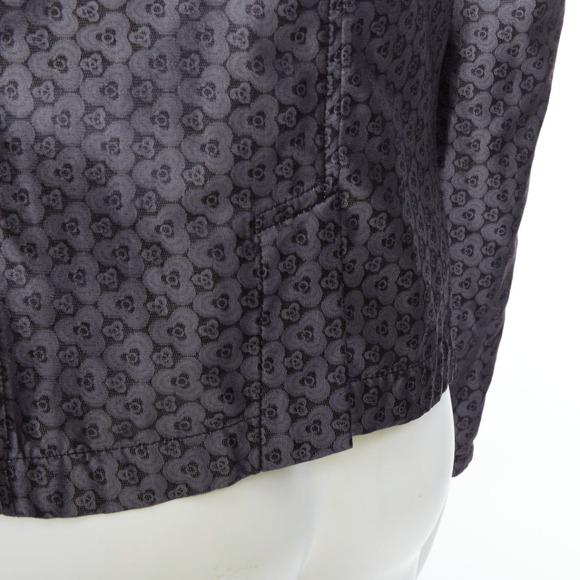 Ann Demeulemeester ANN DEMEULEMEESTER Vintage grey silk blend geometric floral brocade blazer M Size 48R - 7 Thumbnail