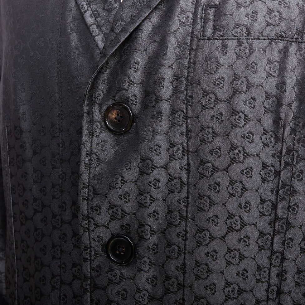 Ann Demeulemeester ANN DEMEULEMEESTER Vintage grey silk blend geometric floral brocade blazer M Size 48R - 2 Thumbnail