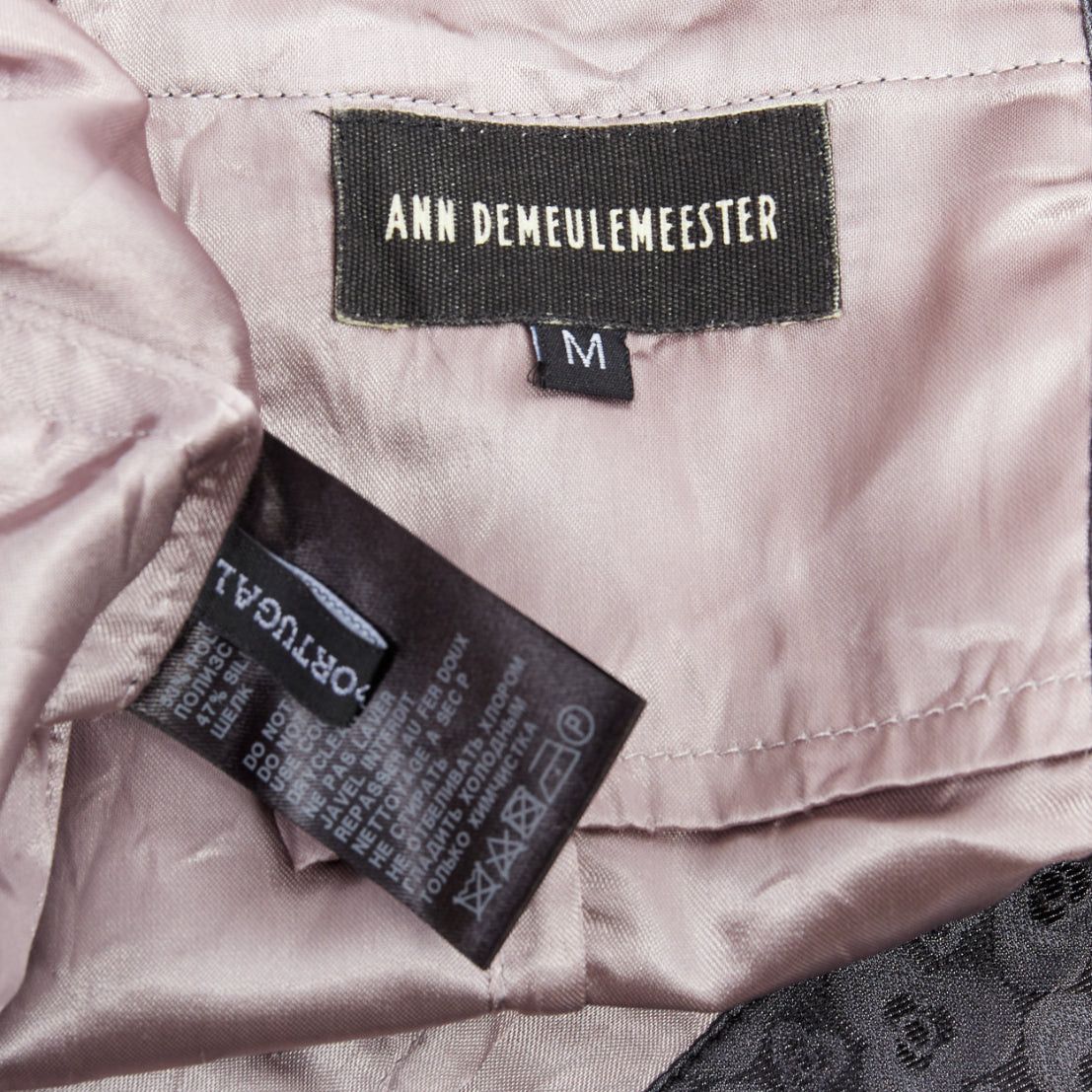 Ann Demeulemeester ANN DEMEULEMEESTER Vintage grey silk blend geometric floral brocade blazer M Size 48R - 8 Thumbnail