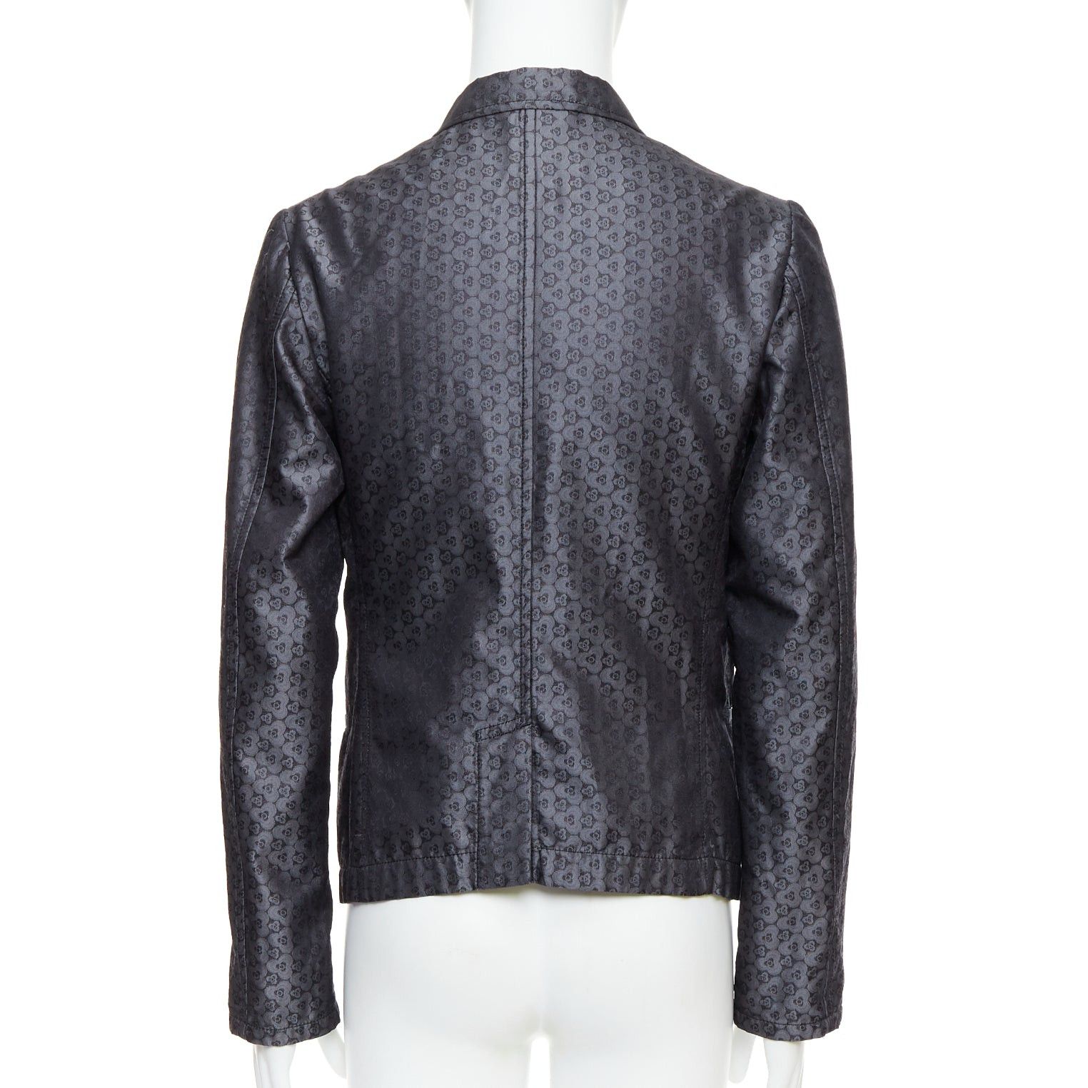 Ann Demeulemeester ANN DEMEULEMEESTER Vintage grey silk blend geometric floral brocade blazer M Size 48R - 5 Thumbnail