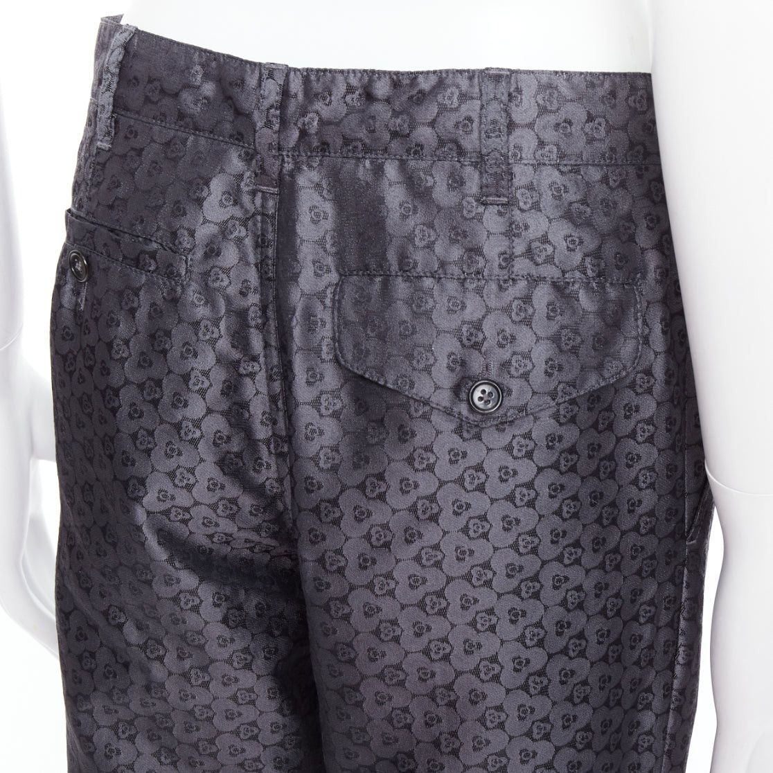 Ann Demeulemeester ANN DEMEULEMEESTER Vintage grey silk blend geometric floral print pants XS Size US 27 - 7 Thumbnail