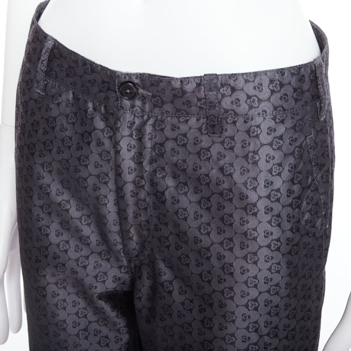Ann Demeulemeester ANN DEMEULEMEESTER Vintage grey silk blend geometric floral print pants XS Size US 27 - 2 Thumbnail