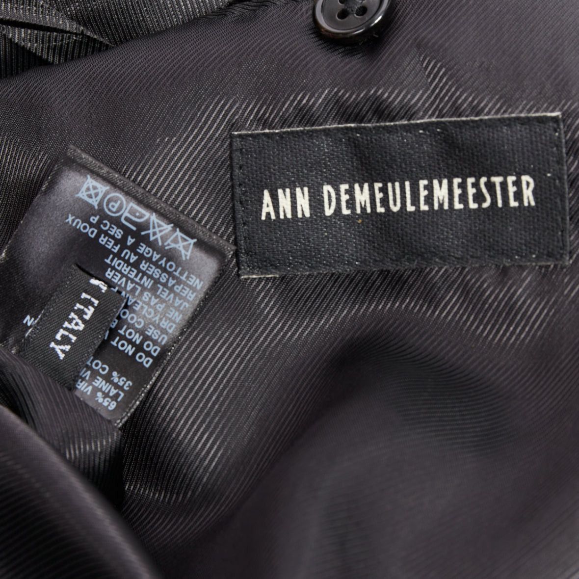 Ann Demeulemeester rare ANN DEMEULEMEESTER black virgin wool cotton shawl pipe collar coat XXS Size US XS / EU 42 / 0 - 8 Thumbnail