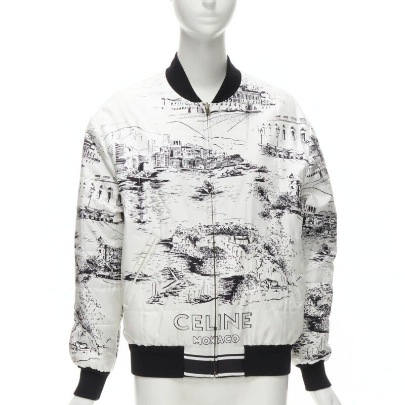 Celine CELINE Hedi Slimane Runway Casaque white silk foulard reversible bomber FR34 Size XS / US 0-2 / IT 36-38 - 3 Thumbnail