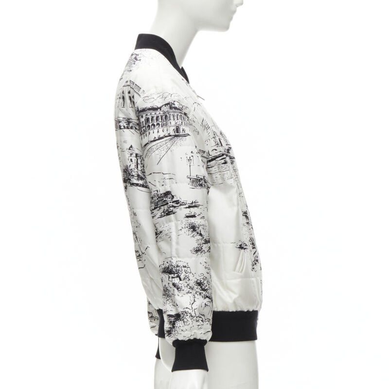 Celine CELINE Hedi Slimane Runway Casaque white silk foulard reversible bomber FR34 Size XS / US 0-2 / IT 36-38 - 5 Thumbnail