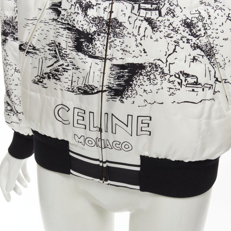 Celine CELINE Hedi Slimane Runway Casaque white silk foulard reversible bomber FR34 Size XS / US 0-2 / IT 36-38 - 9 Thumbnail