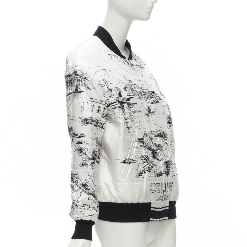 Celine CELINE Hedi Slimane Runway Casaque white silk foulard reversible bomber FR34 Size XS / US 0-2 / IT 36-38 - 4 Thumbnail