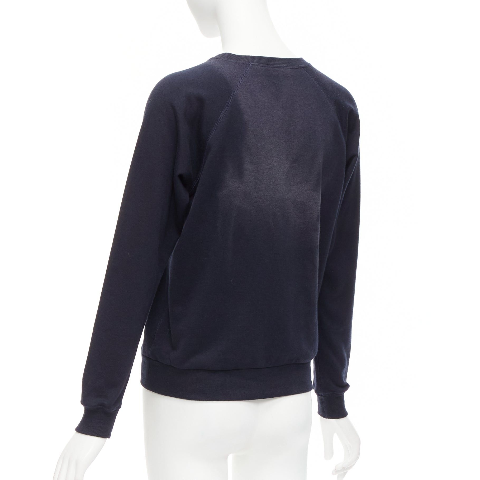 Celine CELINE Anchor navy cotton cashmere logo print crew long sleeve sweatshirt XS Size S / US 4 / IT 40 - 6 Thumbnail