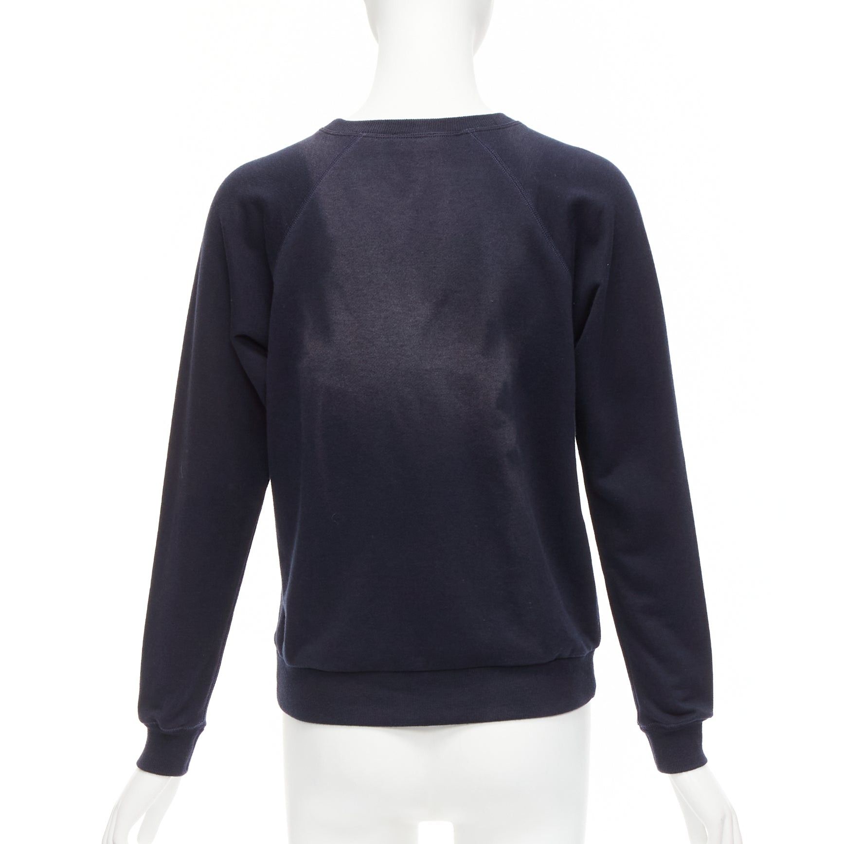 Celine CELINE Anchor navy cotton cashmere logo print crew long sleeve sweatshirt XS Size S / US 4 / IT 40 - 5 Thumbnail