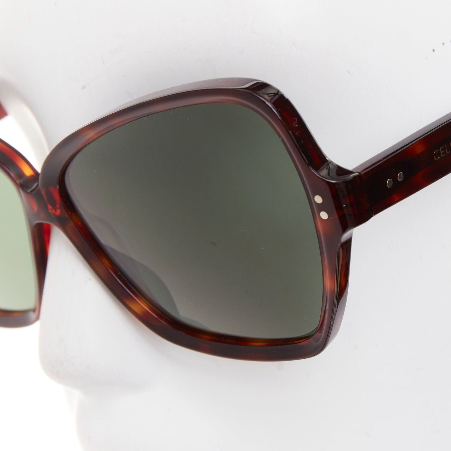 Celine CELINE CL400641 brown tortoise oversized butterfly square sunglasses Size ONE SIZE - 5 Thumbnail
