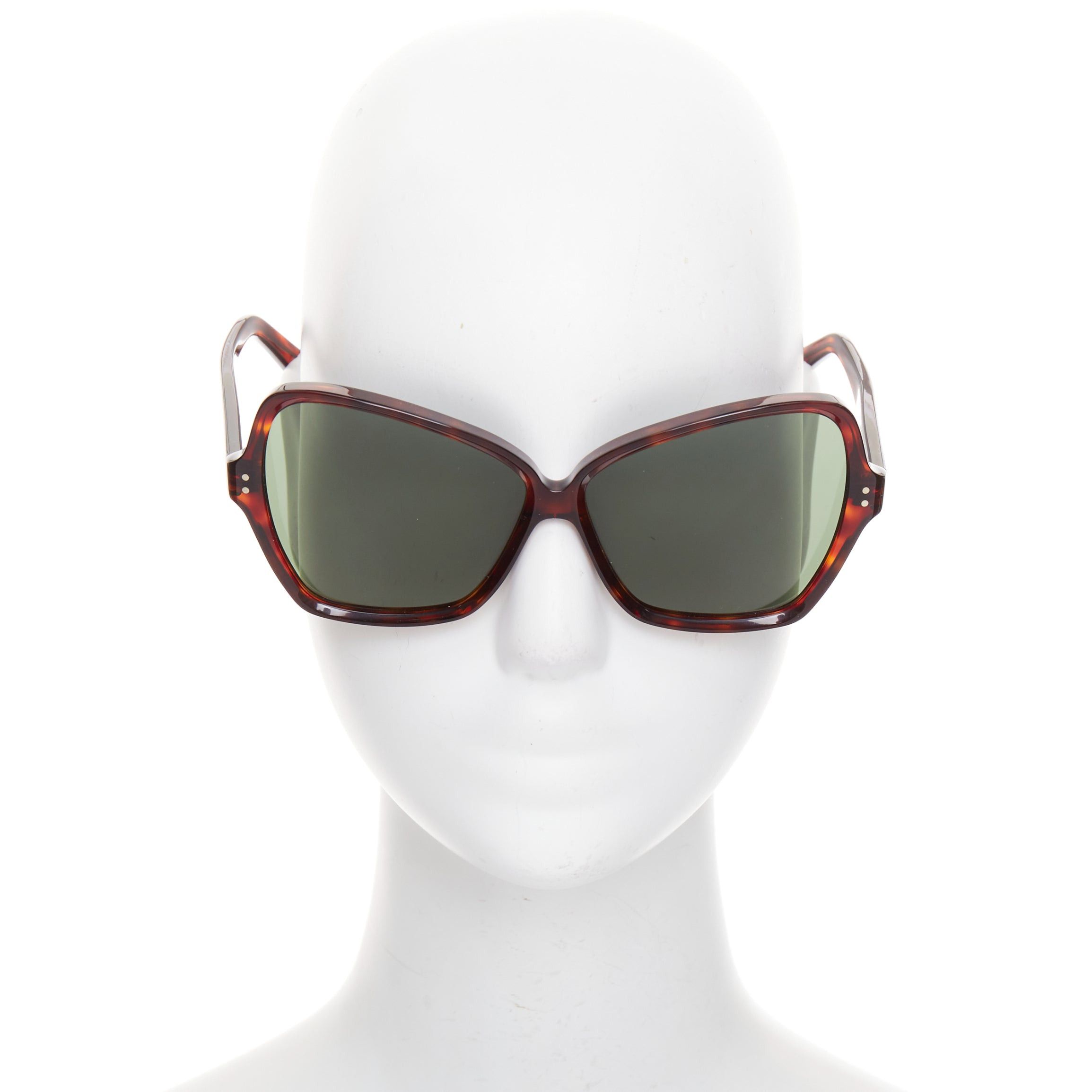 Celine CELINE CL400641 brown tortoise oversized butterfly square sunglasses Size ONE SIZE - 2 Thumbnail