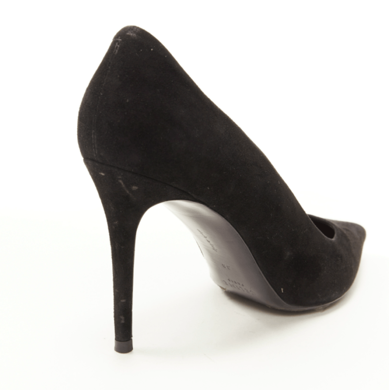 Celine OLD CELINE PHOEBE PHILO black suede leather point tie pigalle stiletto pump EU38 Size US 8 / IT 38 - 9 Thumbnail