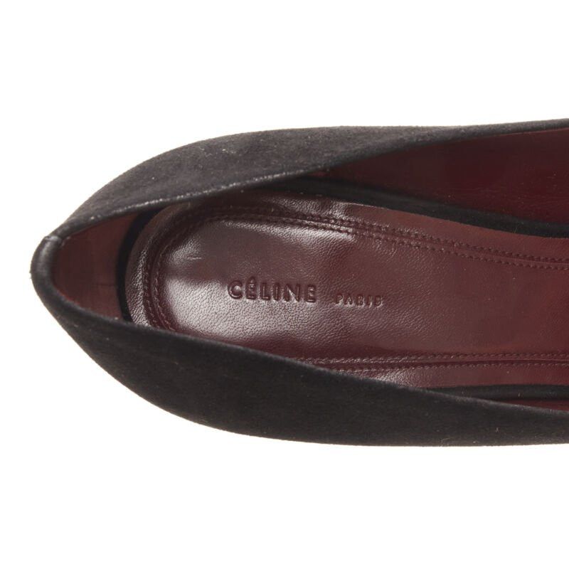 Celine OLD CELINE PHOEBE PHILO black suede leather point tie pigalle stiletto pump EU38 Size US 8 / IT 38 - 10 Thumbnail