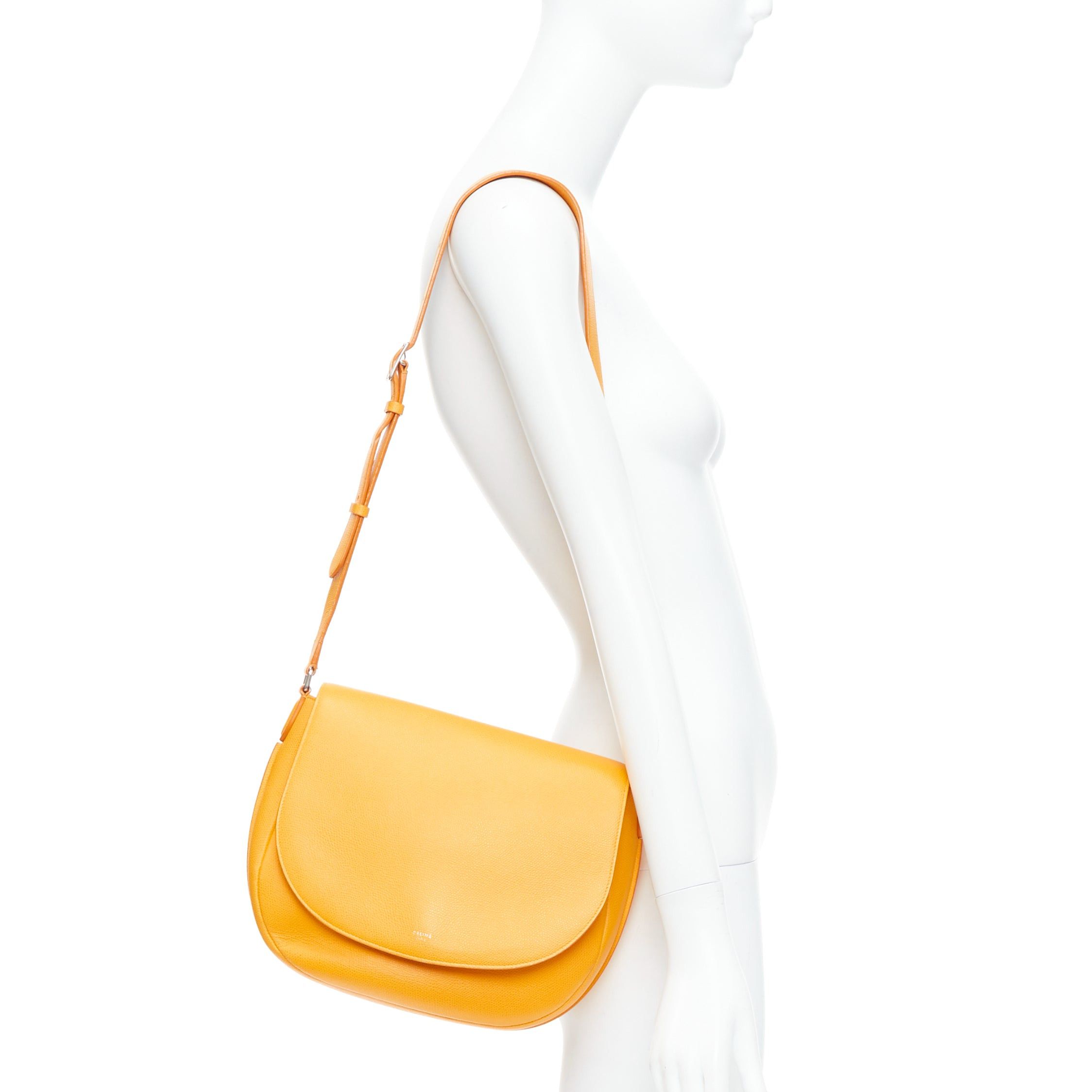 Celine CELINE Trotteur Messenger yellow marigold half moon crossbody bag Size ONE SIZE - 2 Thumbnail