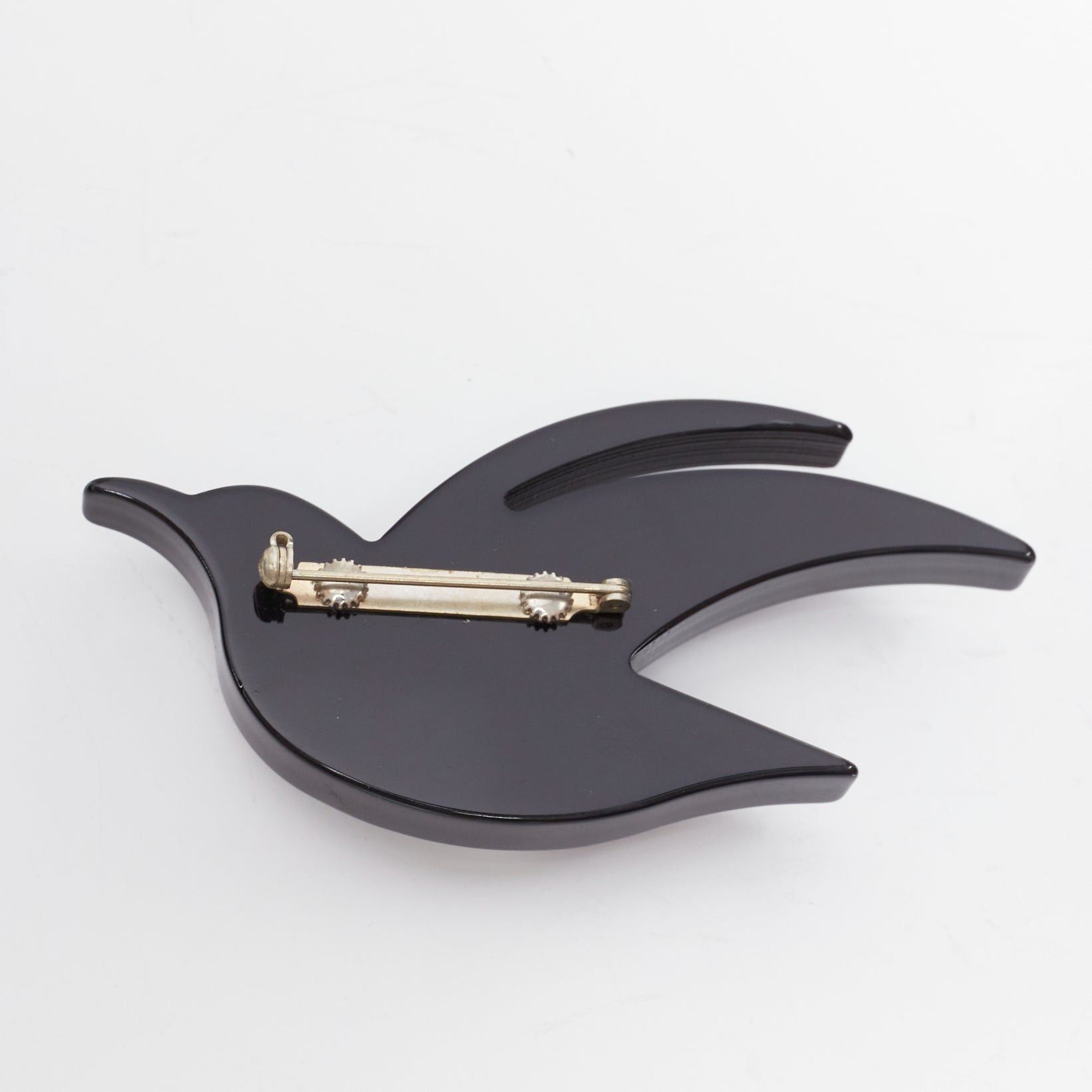 Celine CELINE Vintage black acrylic clear crystal bird large pin brooch Size ONE SIZE - 4 Thumbnail