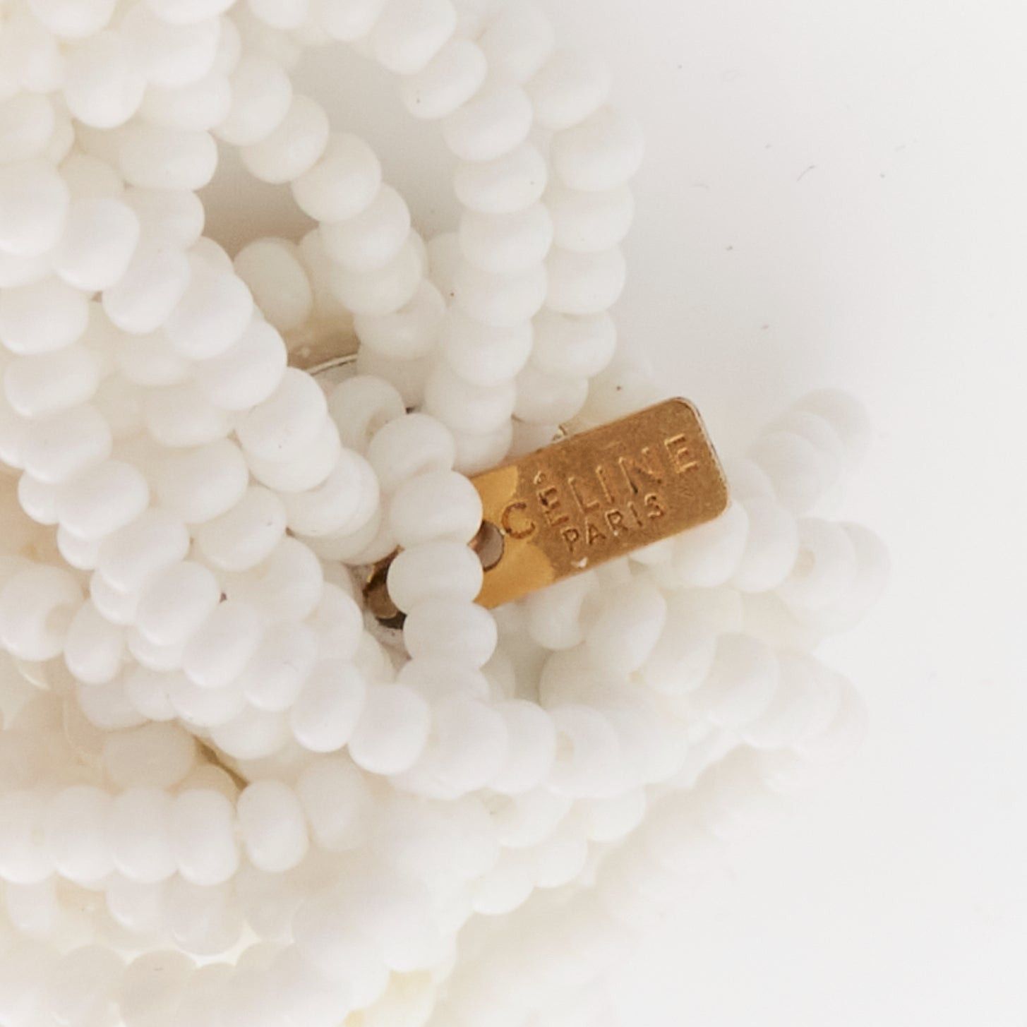 Celine OLD CELINE Phoebe Philo white beaded tassel drop earrings Pair Size ONE SIZE - 5 Thumbnail