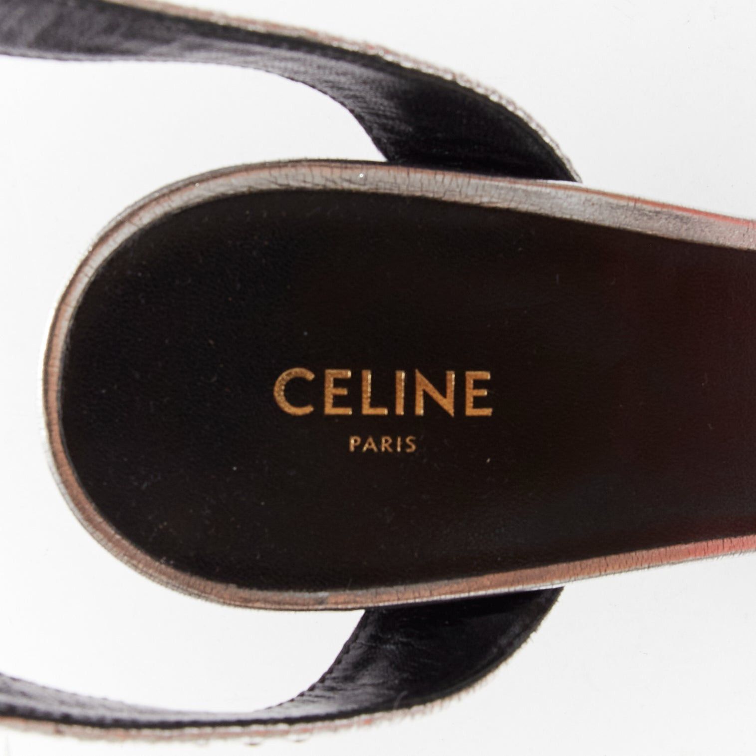 Celine CELINE Hedi Slimane silver leather PVC conical heels EU38 Size US 8 / IT 38 - 9 Thumbnail