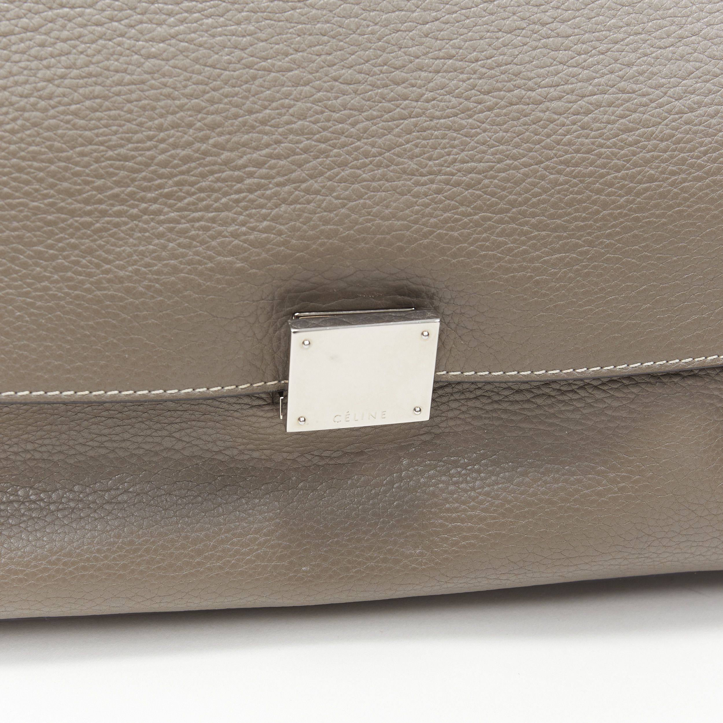 Celine OLD CELINE Trapeze grey leather suede flap top handle flap satchel shoulder bag Size ONE SIZE - 2 Thumbnail