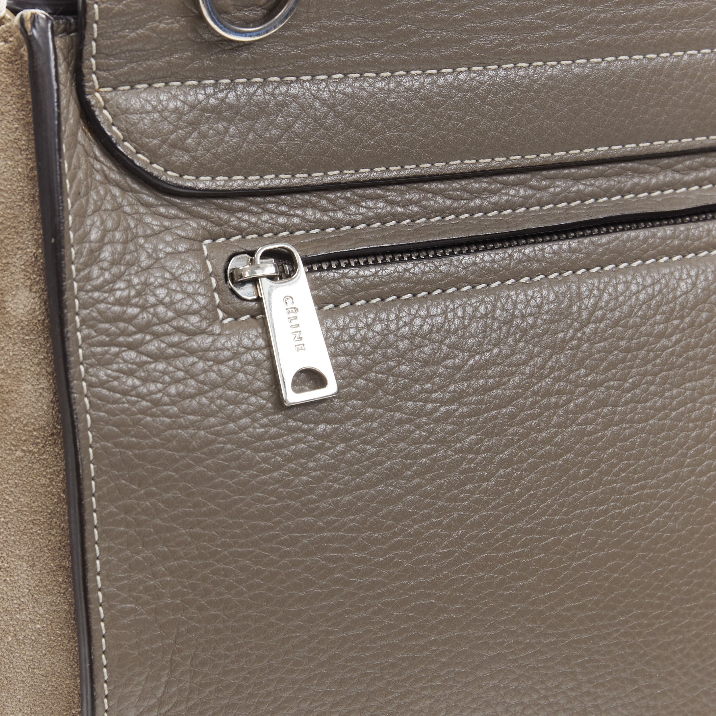 Celine OLD CELINE Trapeze grey leather suede flap top handle flap satchel shoulder bag Size ONE SIZE - 8 Thumbnail
