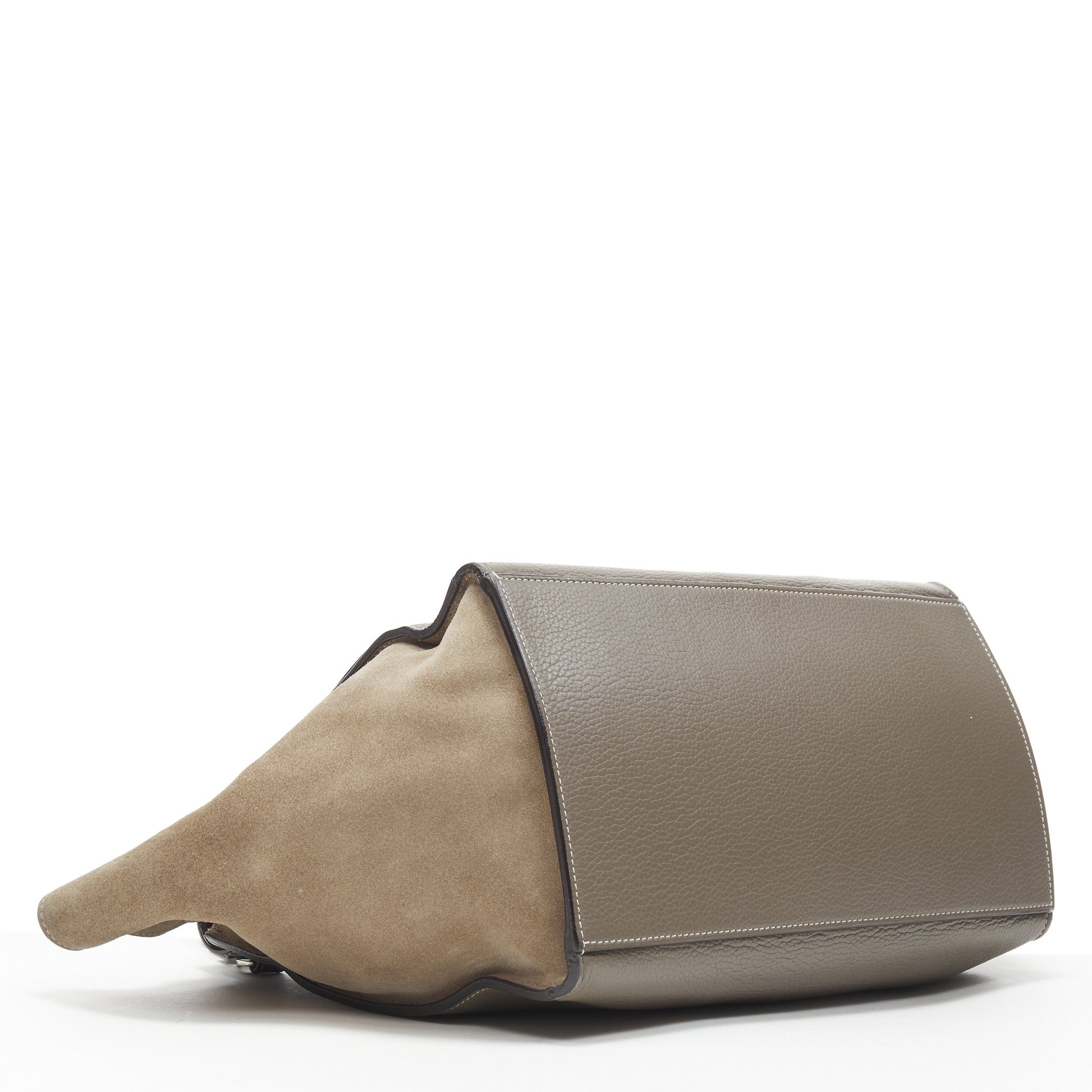 Celine OLD CELINE Trapeze grey leather suede flap top handle flap satchel shoulder bag Size ONE SIZE - 6 Thumbnail
