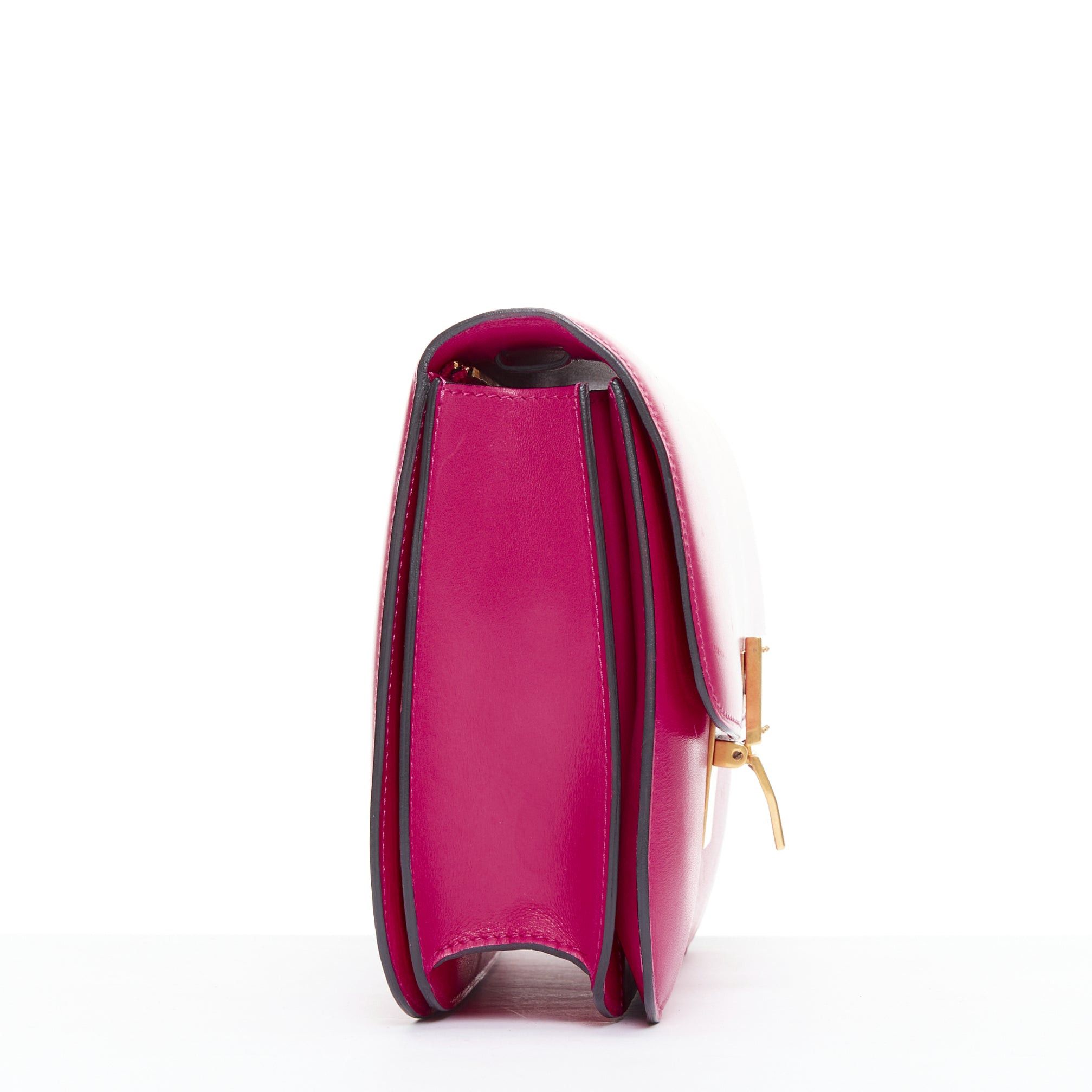 Celine CELINE Phoebe Philo Medium Box hot pink calfskin leather crossbody bag Size ONE SIZE - 4 Thumbnail