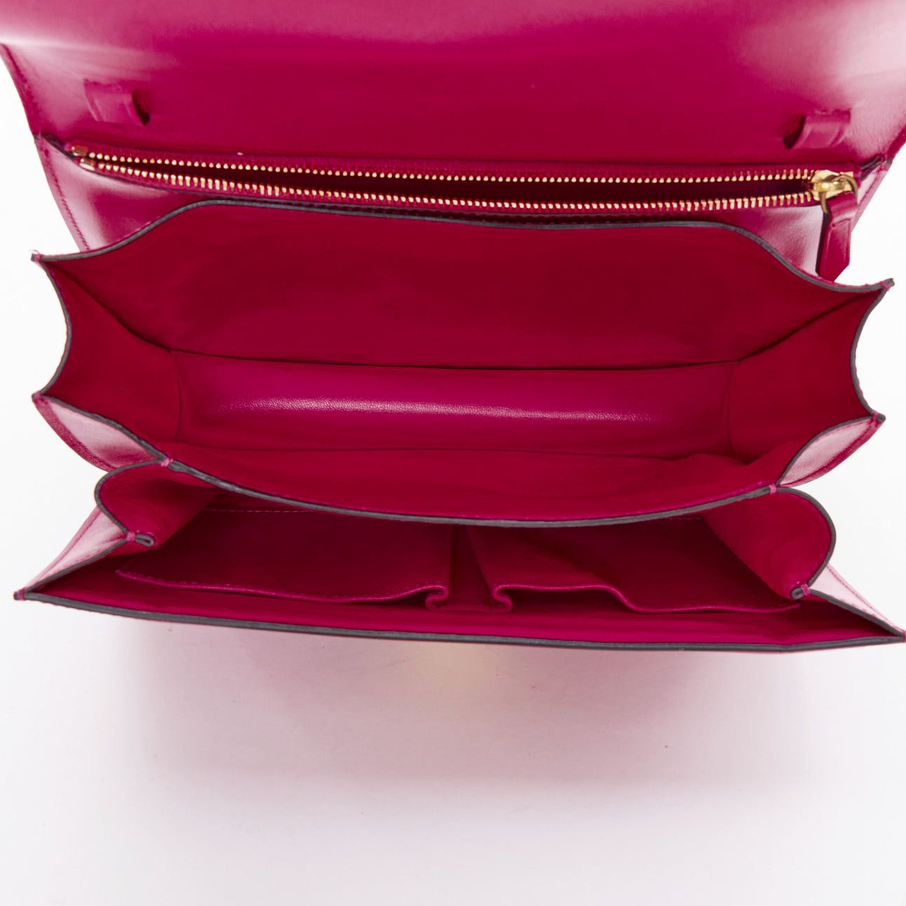Celine CELINE Phoebe Philo Medium Box hot pink calfskin leather crossbody bag Size ONE SIZE - 9 Thumbnail