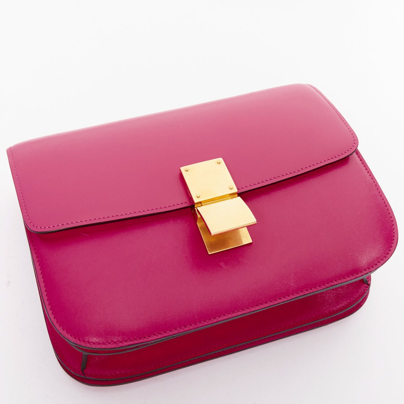 Celine CELINE Phoebe Philo Medium Box hot pink calfskin leather crossbody bag Size ONE SIZE - 7 Thumbnail