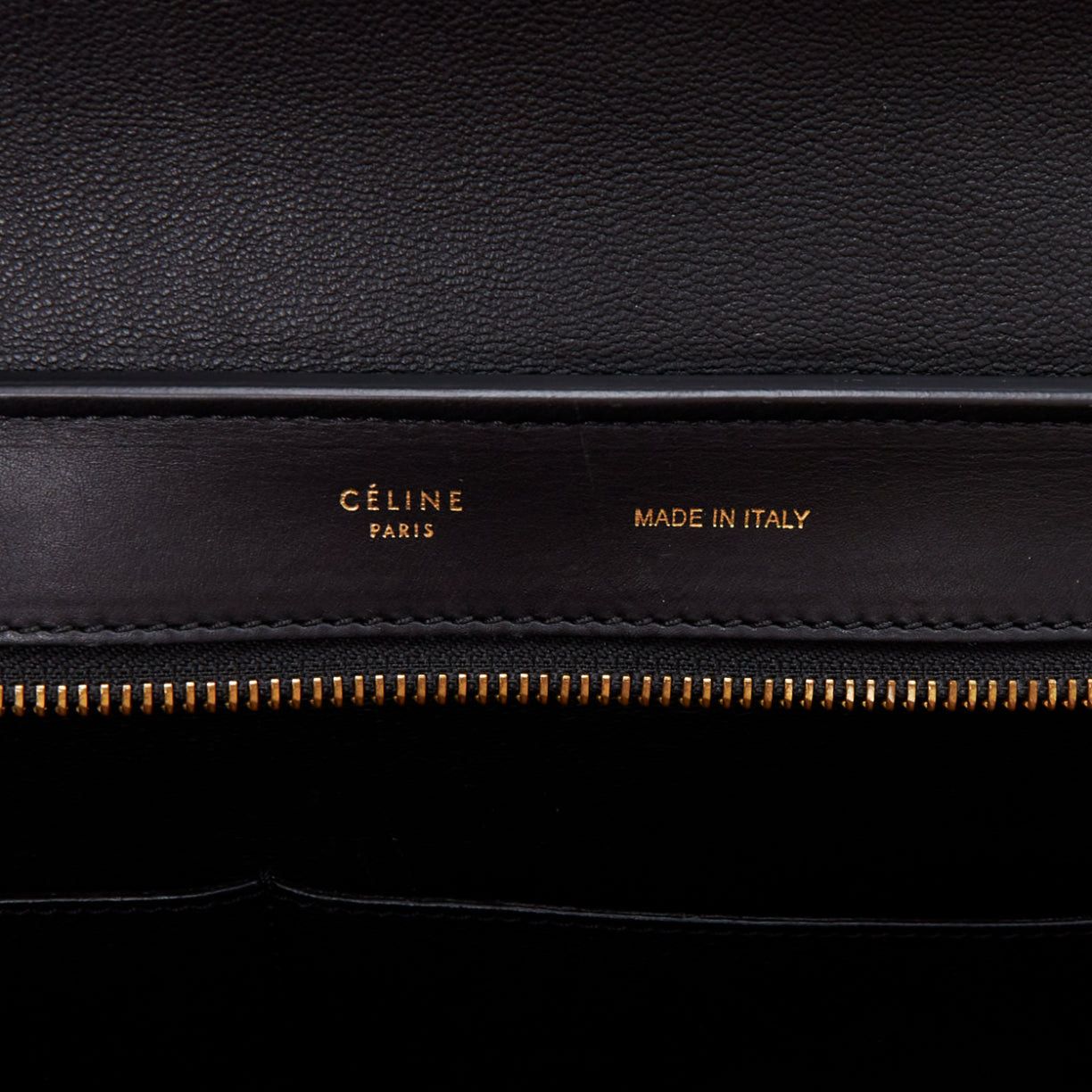 Celine CELINE Trapeze black embossed scaled leather gold clasp crossbody bag Size ONE SIZE - 10 Thumbnail
