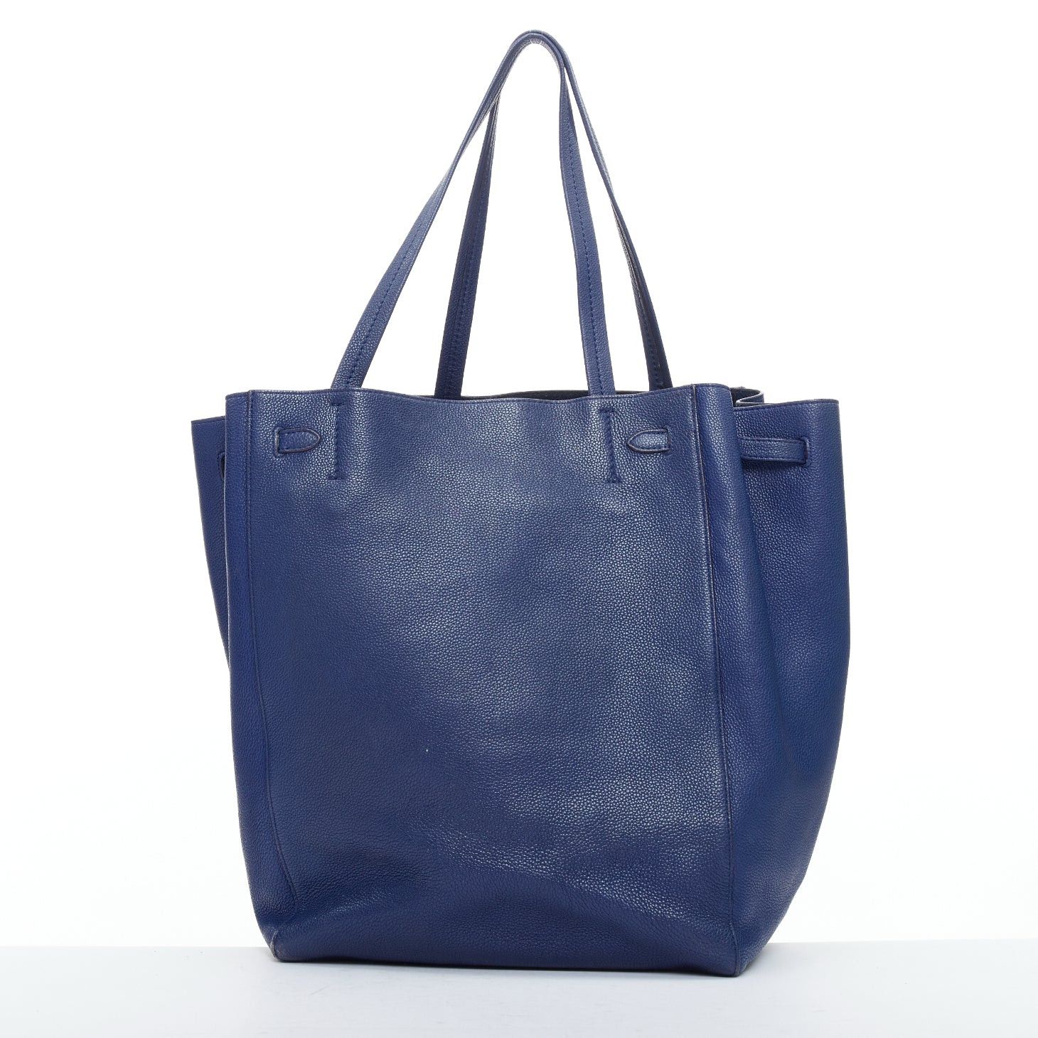 Celine CELINE Cabas Phantom dark blue leather silver logo medium tote bag Size ONE SIZE - 6 Thumbnail