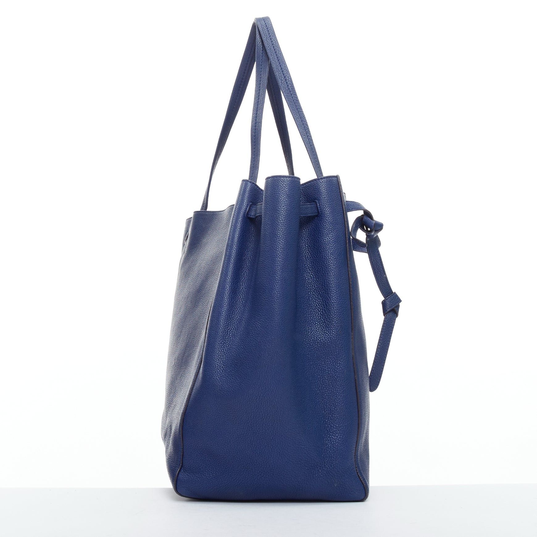 Celine CELINE Cabas Phantom dark blue leather silver logo medium tote bag Size ONE SIZE - 5 Thumbnail